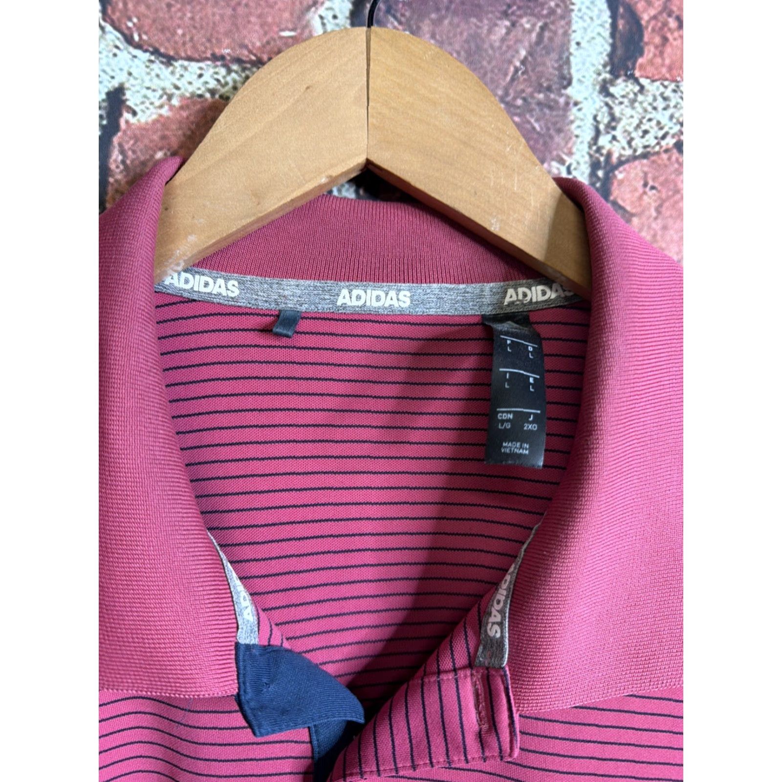 Adidas Adidas Polo Shirt Mens Large Pink Edgewood Lake Tahoe Golf Performance/Activewear/Casual/Workwear/Travel Button Collared Short Sleeve Size US L / EU 52-54 / 3 - 2 Thumbnail