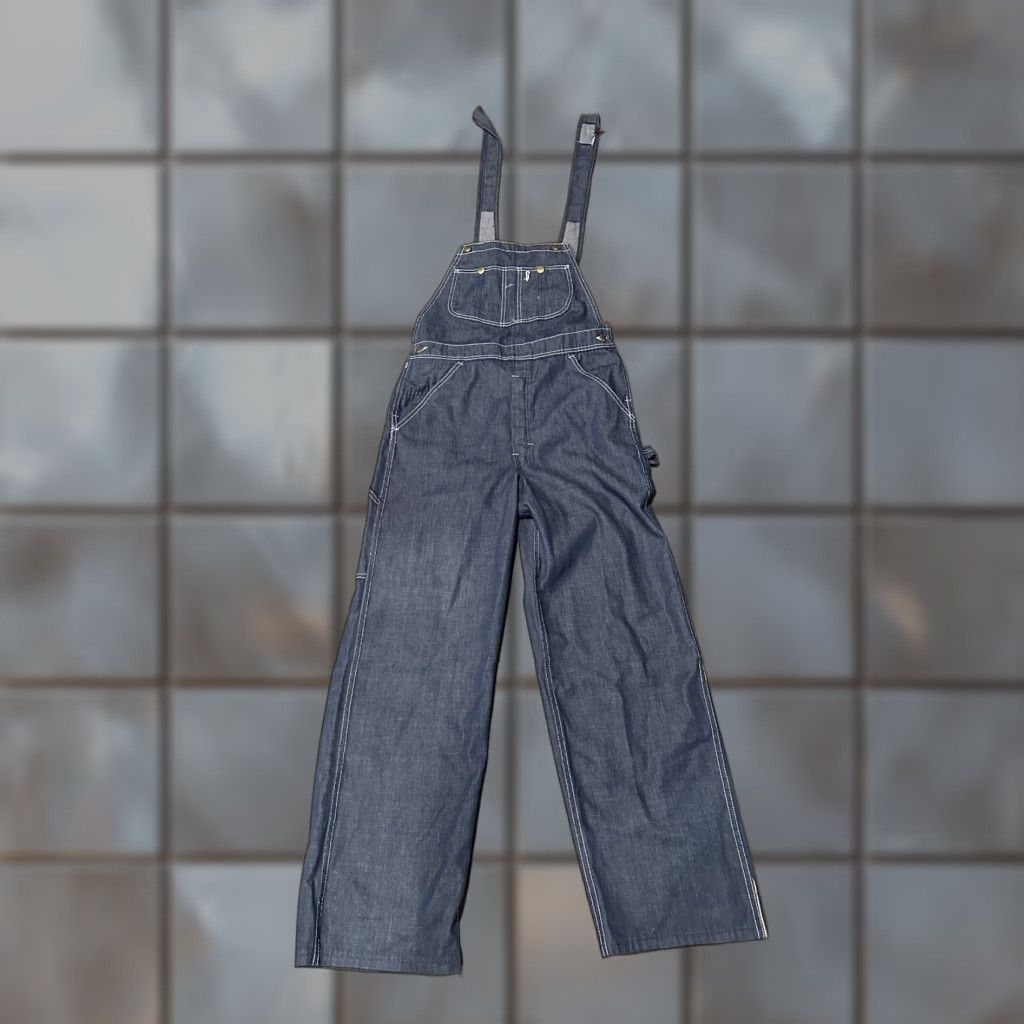 Sears VINTAGE Sears Denim Bib Overalls Jeans Men 36x30 70s 80s Blue Cotton Blend Wide-Leg Pockets Button Regular Mens Size US 36 / EU 52 - 1 Thumbnail