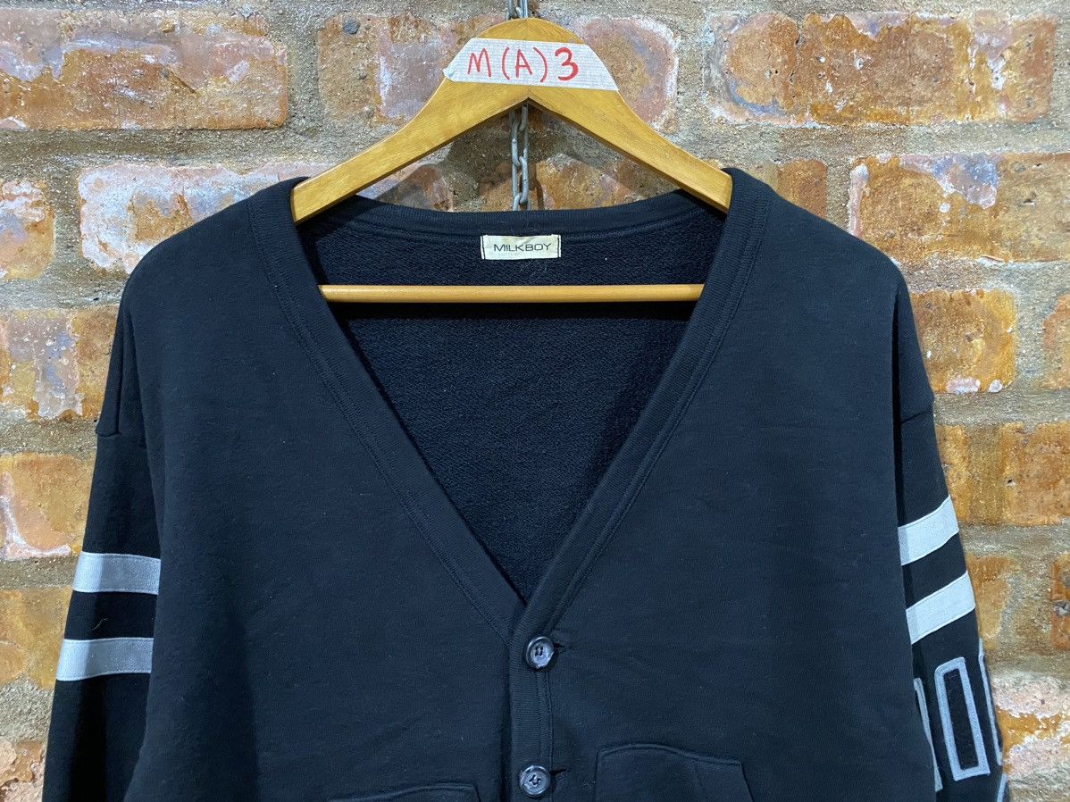 SS99 MILKBOY Large Spell Out Sleeve patch Sweat cardigan