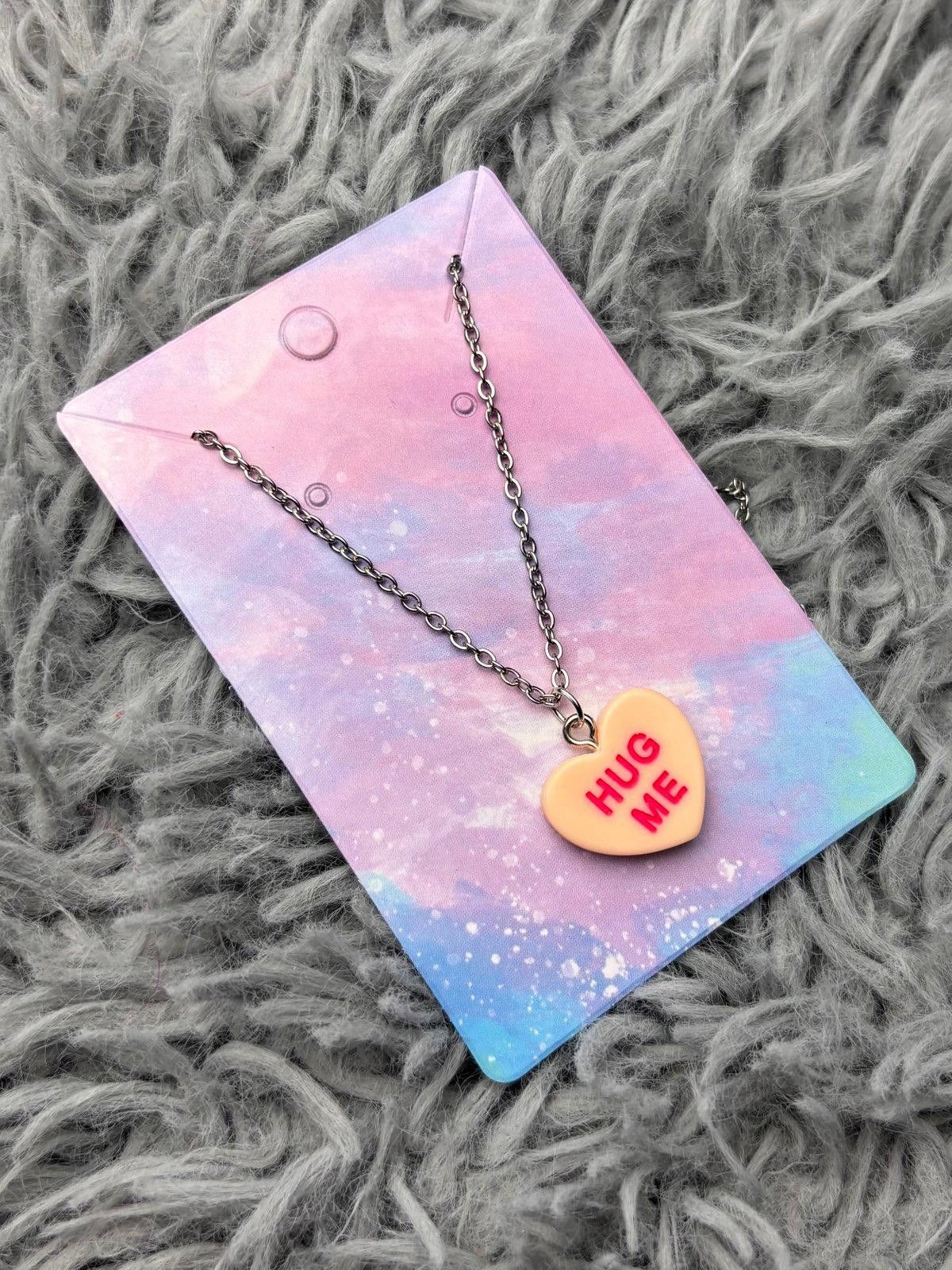 Handmade Orange Heart valentines sweetheart necklace Size ONE SIZE - 1 Preview