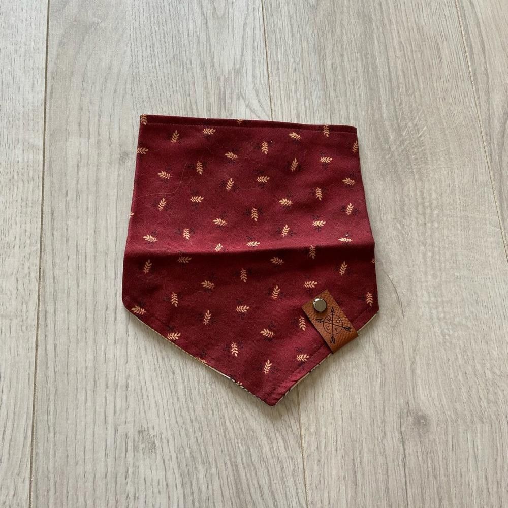 Designer WOPC Red Floral Dog Bandana Size ONE SIZE - 6 Thumbnail