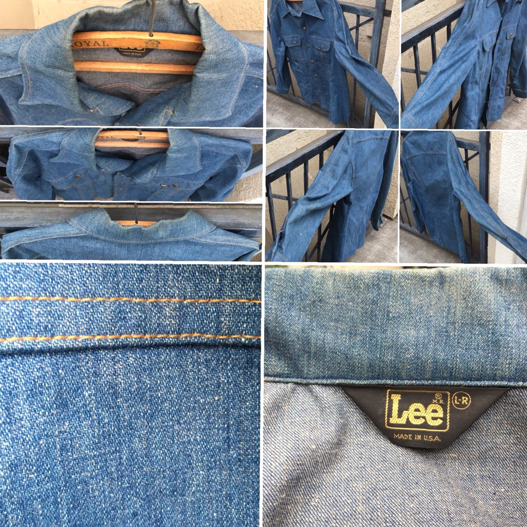 Lee VINTAGE Lee Denim Snap Front Shirt Jacket Made In USA L Western Cowboy Shirt Mens Size US L / EU 52-54 / 3 - 3 Thumbnail