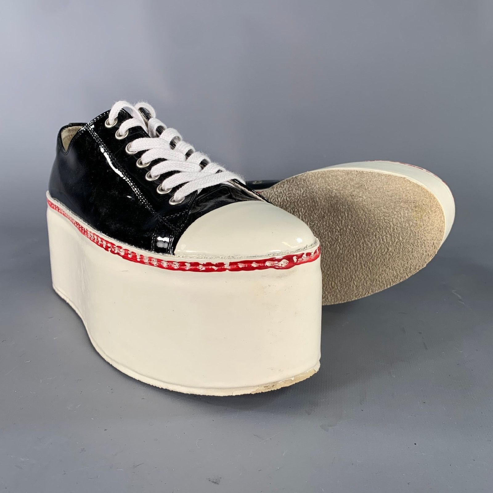 Marni MARNI Size 9 Black White Leather Calf Sneakers Size US 9 / IT 39 - 5 Thumbnail
