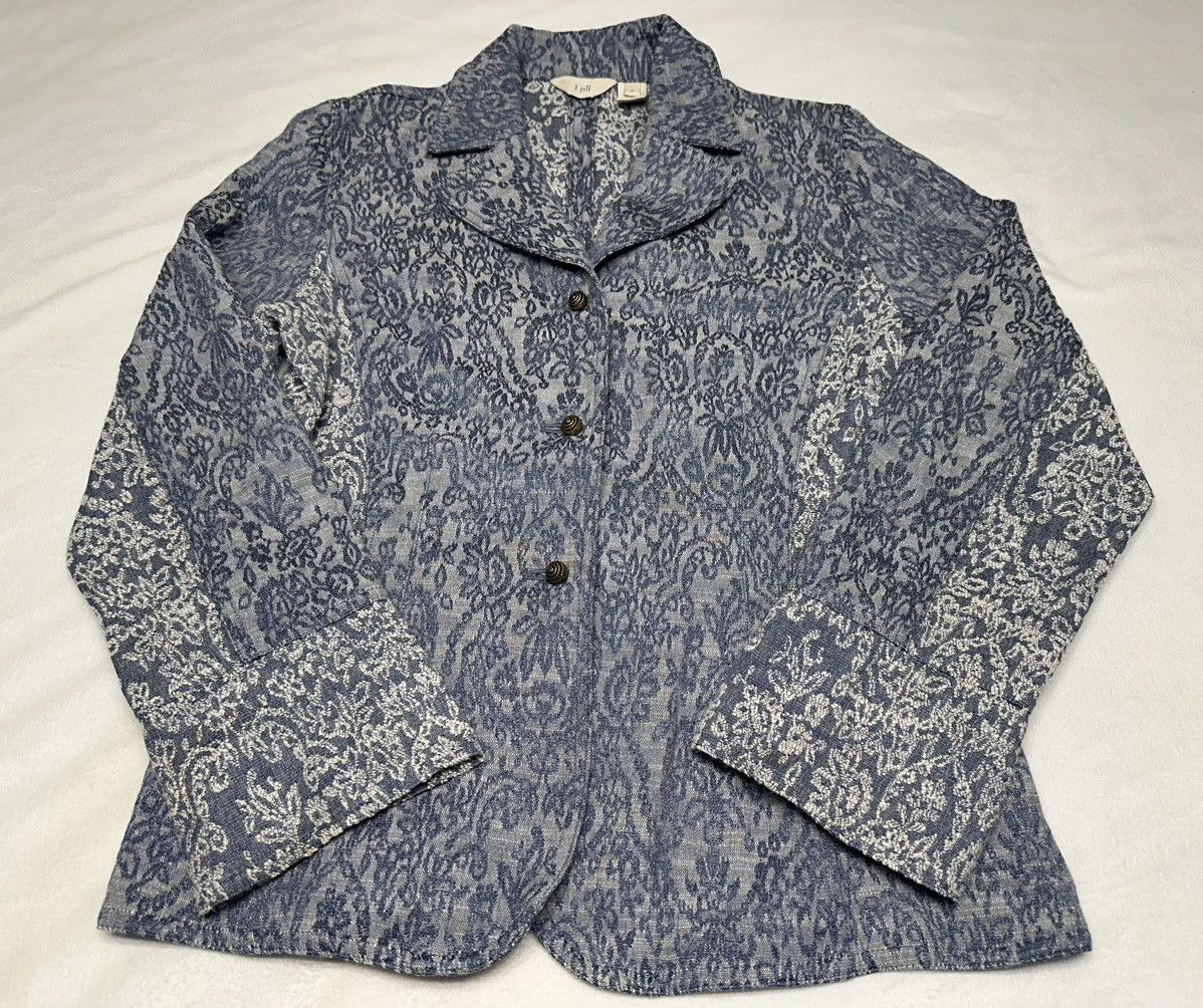Other J.Jill Women's 3-Button Embroidered Blazer Paisley Blue-Sz 8 Size M / US 6-8 / IT 42-44 - 1 Thumbnail