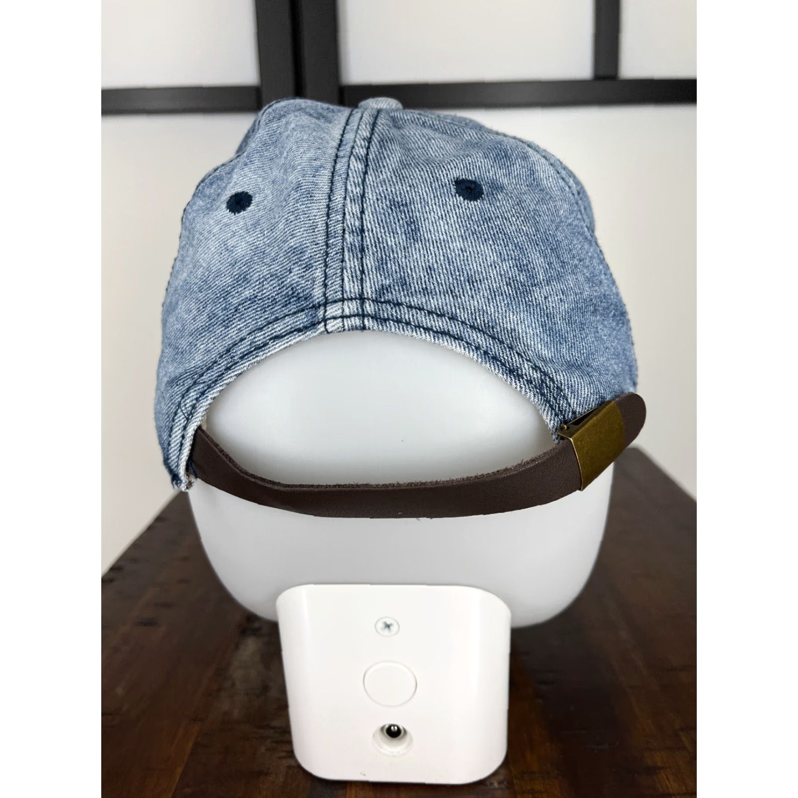 Walmart Walmart Hat Strap Back Womens One Size Blue Denim Look Glittery Sparkly Bill Cotton Size ONE SIZE - 6 Thumbnail