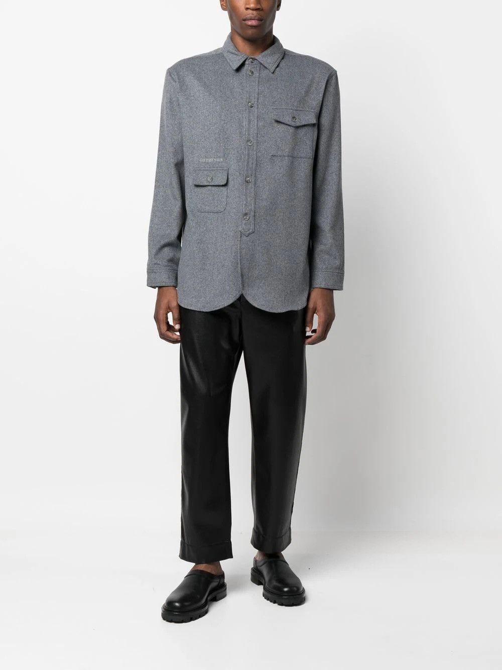 Han Kjobenhavn !DS! FW22 Han Kjobenhavn Wool Boxed Grey Overshirt Size US M / EU 48-50 / 2 - 2 Thumbnail