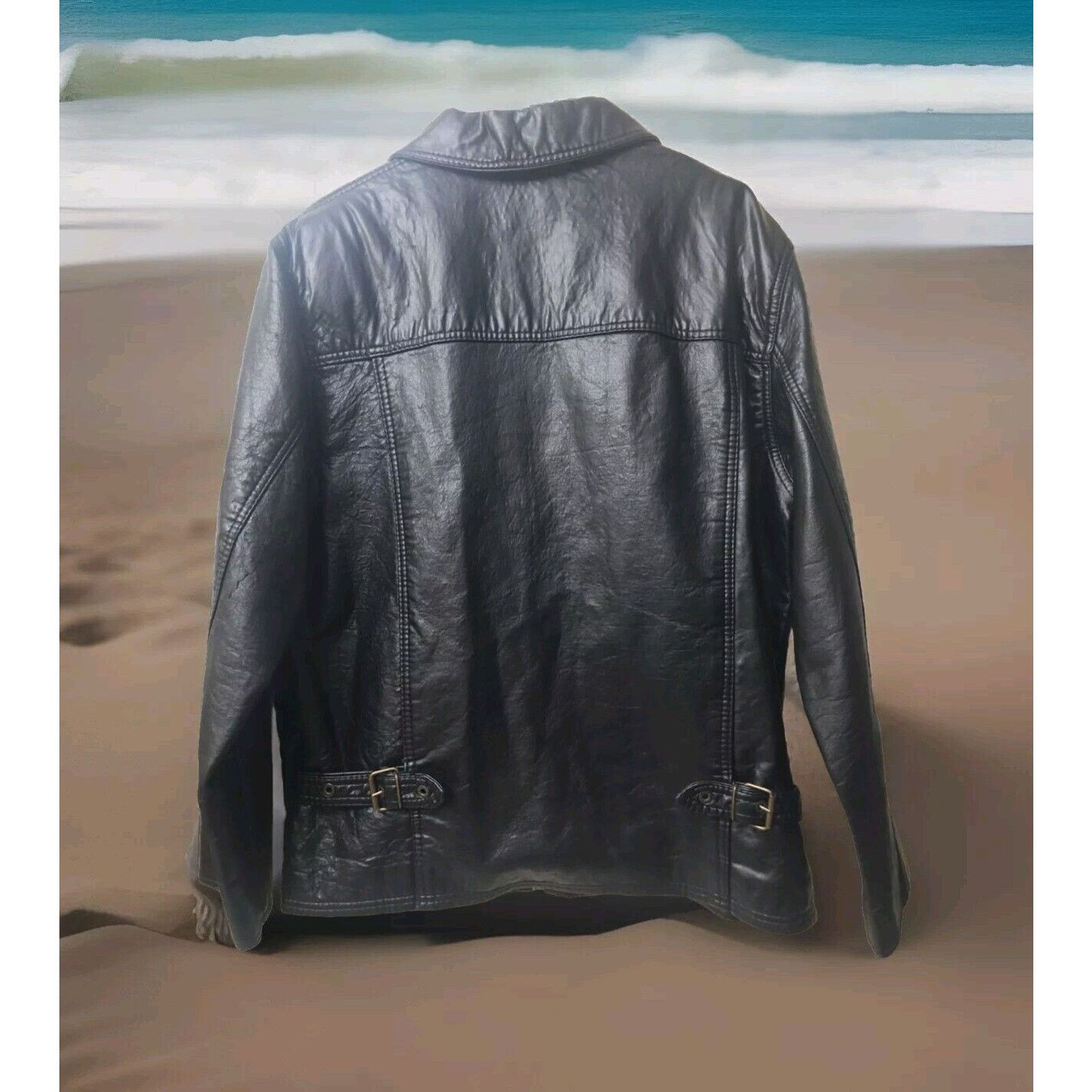 Vintage Reportage RGA Italian Leather Moto Rider Jacket Bomber Size US M / EU 48-50 / 2 - 2 Thumbnail
