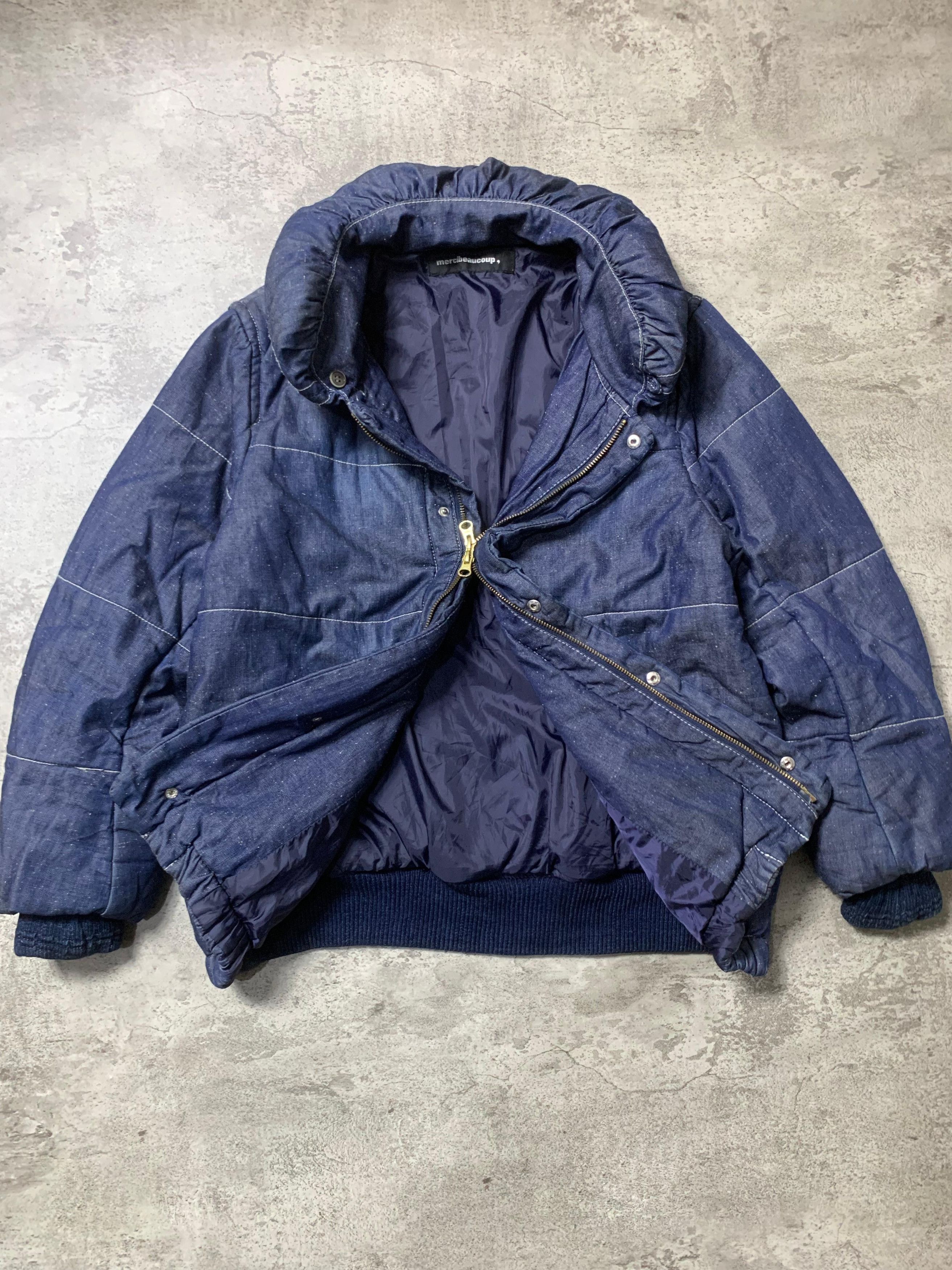 mercibeaucoup 2000s Mercibeacoup Puffer Double Zipper Denim Jacket Size US M / EU 48-50 / 2 - 5 Thumbnail