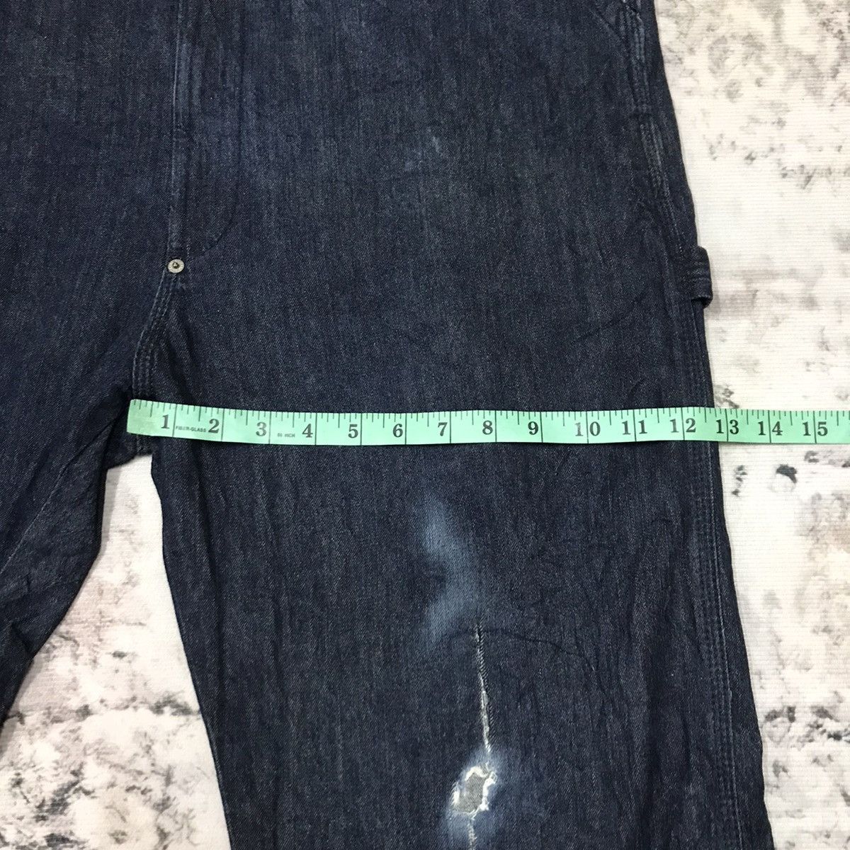 GU Gu Distressed Design Dark Blue Overalls Jeans Suspender Size US 44 / EU 60 - 14 Thumbnail