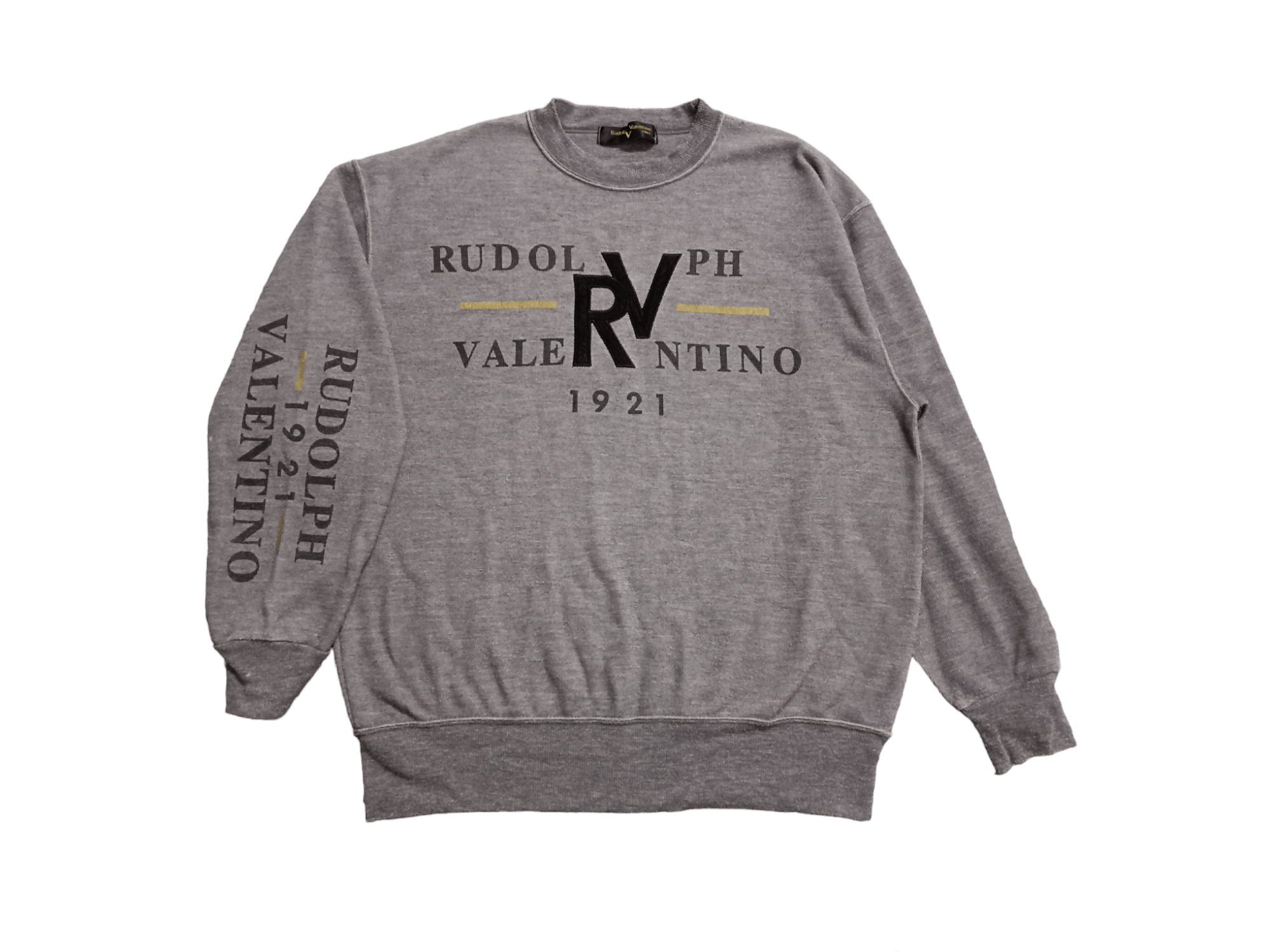 Designer Vintage Rudolph Valentino Big Logo Sweatshirt Size US S / EU 44-46 / 1 - 1 Thumbnail
