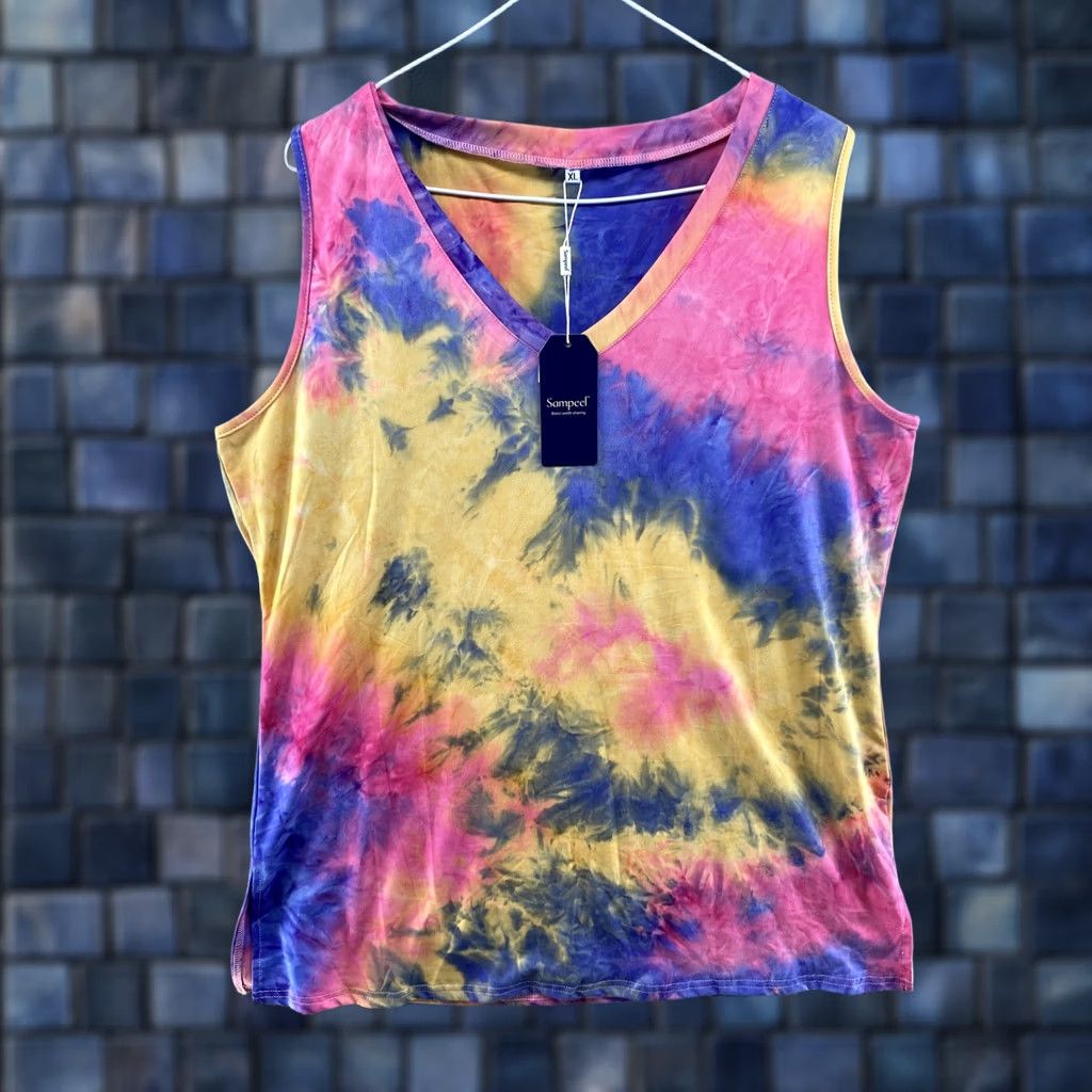 Vintage Sampeel Tie-Dye Sleeveless Tank Top XL Women’s New Blue Size XL / US 12-14 / IT 48-50 - 1 Thumbnail