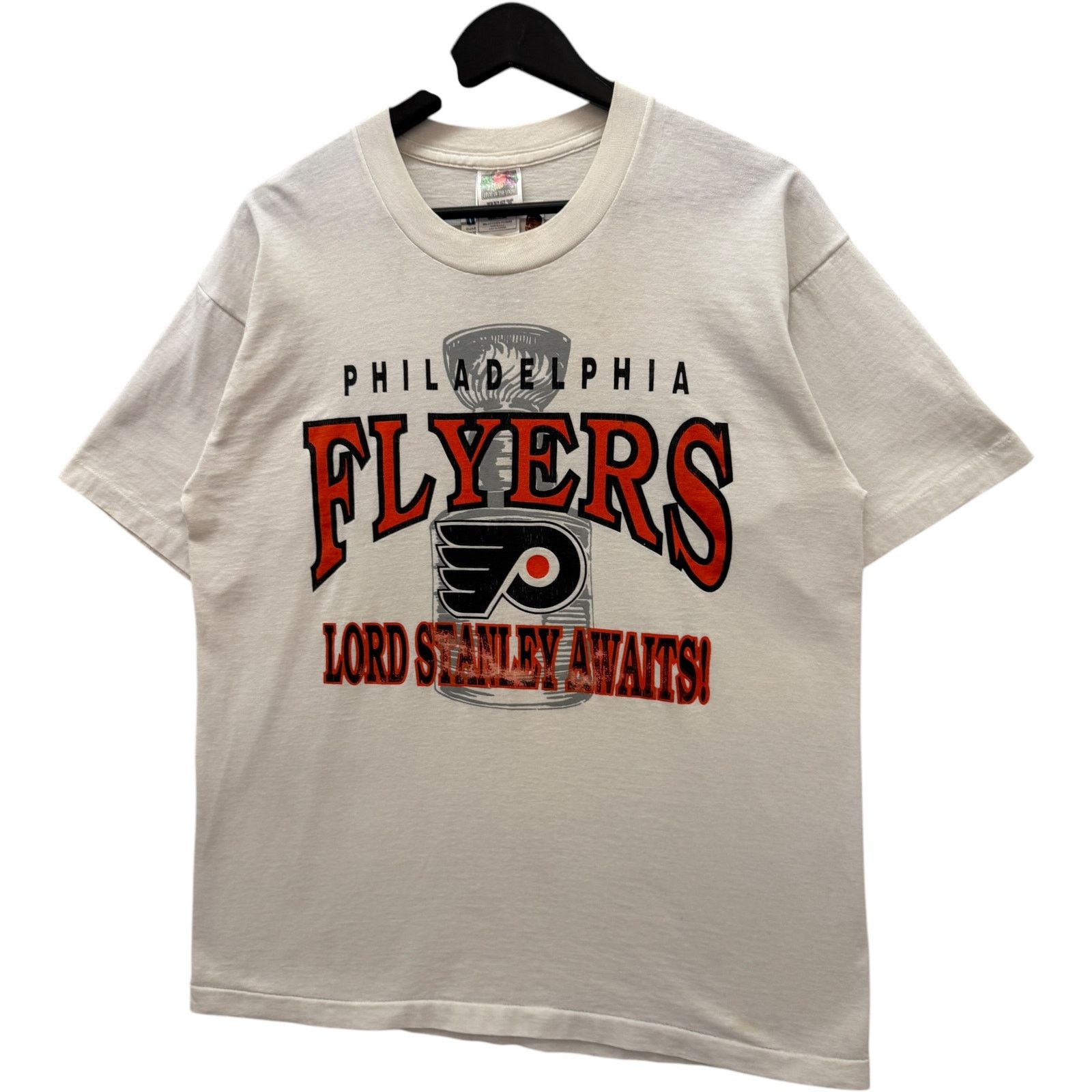 Fruit Of The Loom VTG Philadelphia Flyers "Lord Stanley Awaits" NHL Tee 90s L Size US L / EU 52-54 / 3 - 3 Thumbnail