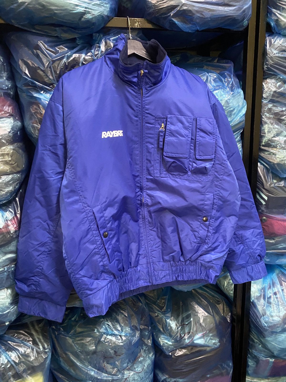 Vintage Raybrig Racing Blue Motorsports Nylon Jacket Size US L / EU 52-54 / 3 - 3 Thumbnail
