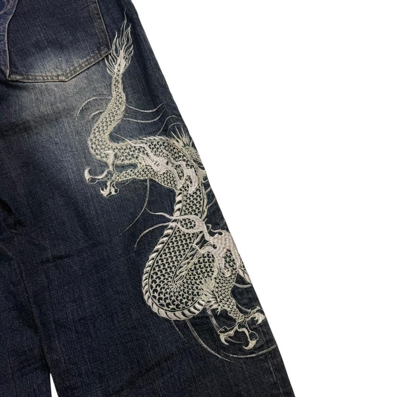 Karakuri Tamashii Karakuri Tamashii Embroidered Dragon Japanese Jeans Waist 34 Size US 34 / EU 50 - 4 Thumbnail