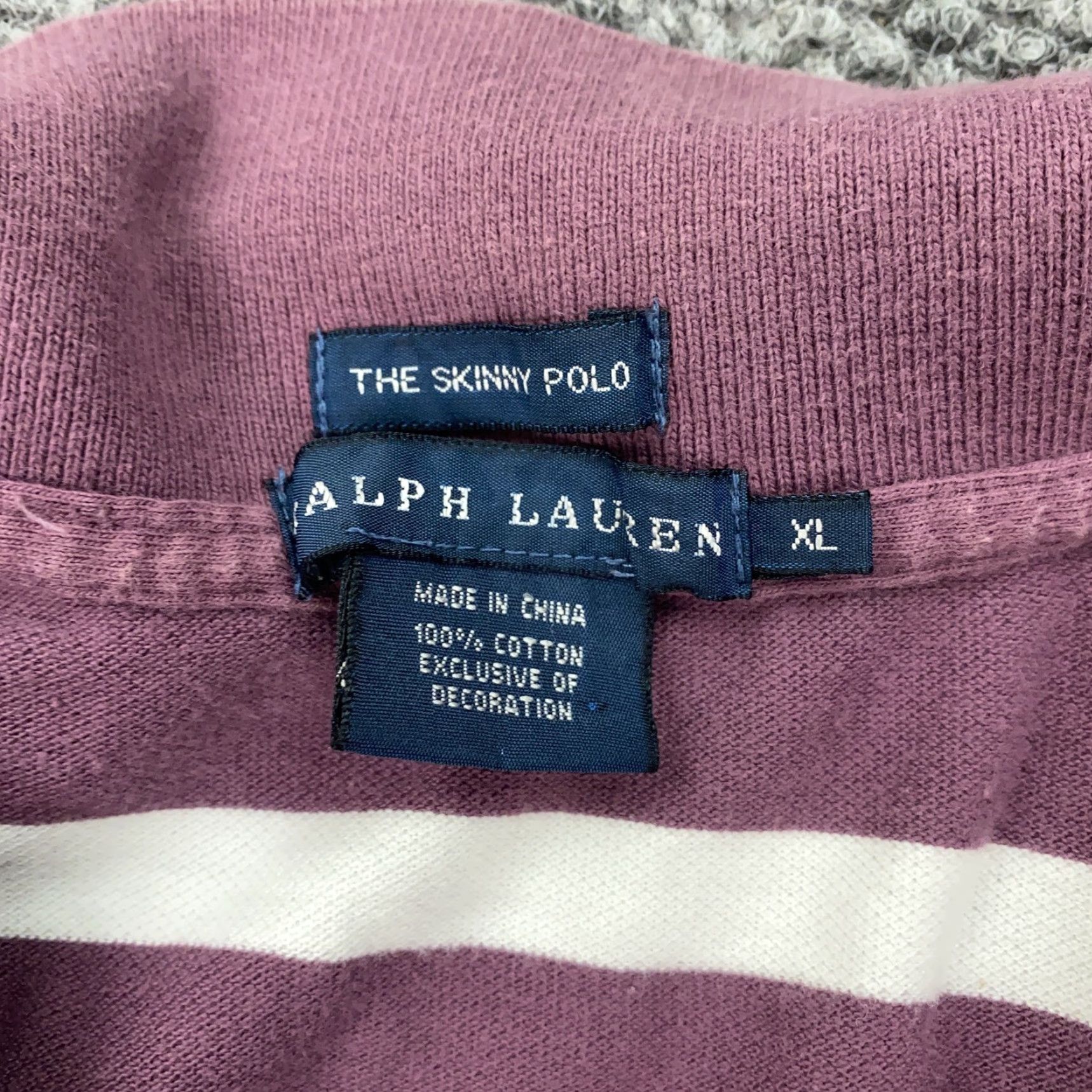 Ralph Lauren VINTAGE Ralph Lauren Polo Shirt Womens XL Striped Big Pony Casual Golf Preppy Cotton Purple Size XL / US 12-14 / IT 48-50 - 4 Thumbnail