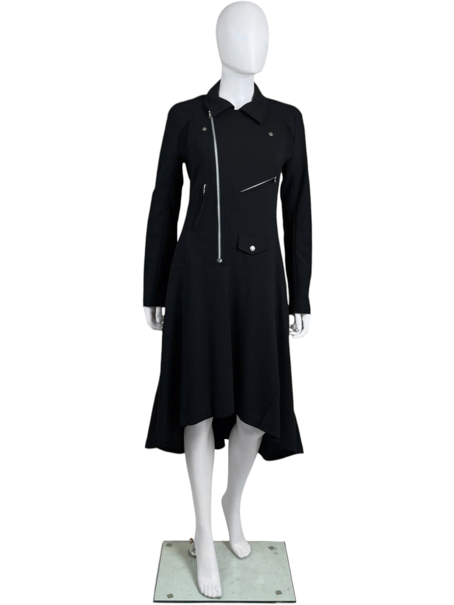 A/W 2013 Biker Black Wool Long Jacket