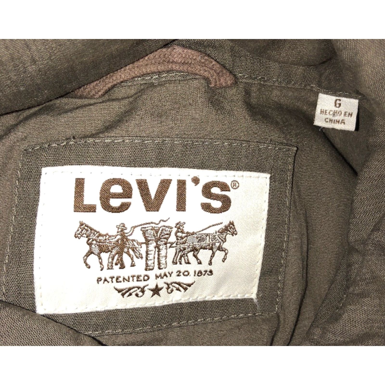 Levi's Levi’s Mens Full Zip Jacket TUCKABLE HOOD Size G 23.5 Inch Armpit Green Zipper Hat? Size US L / EU 52-54 / 3 - 6 Thumbnail