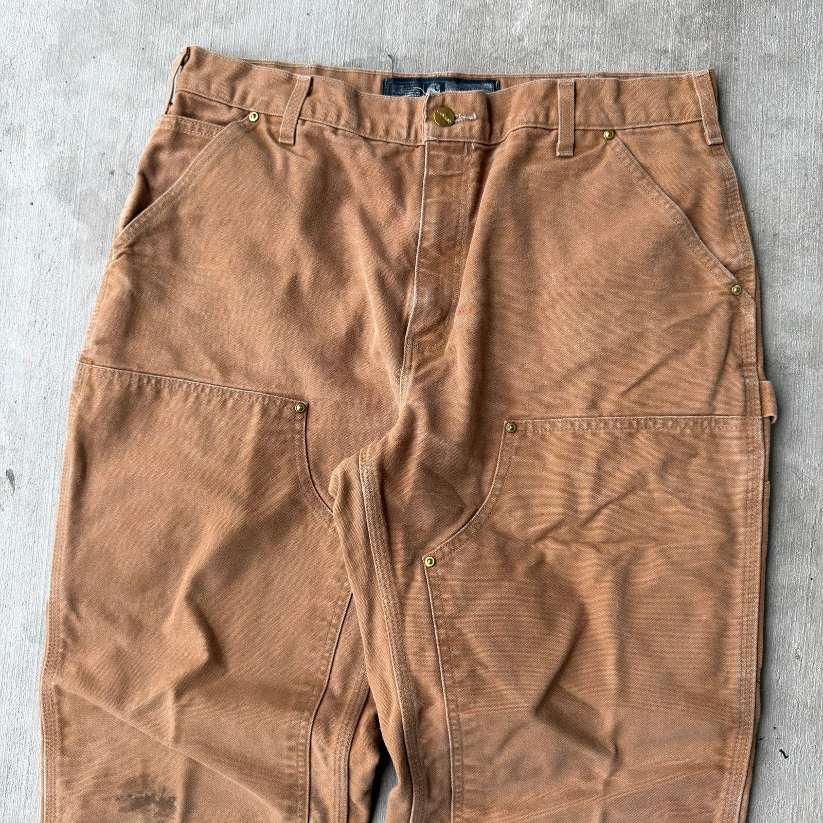 Carhartt × Vintage Carhartt brown double knee work wear carpenter pants Size US 35 - 2 Thumbnail