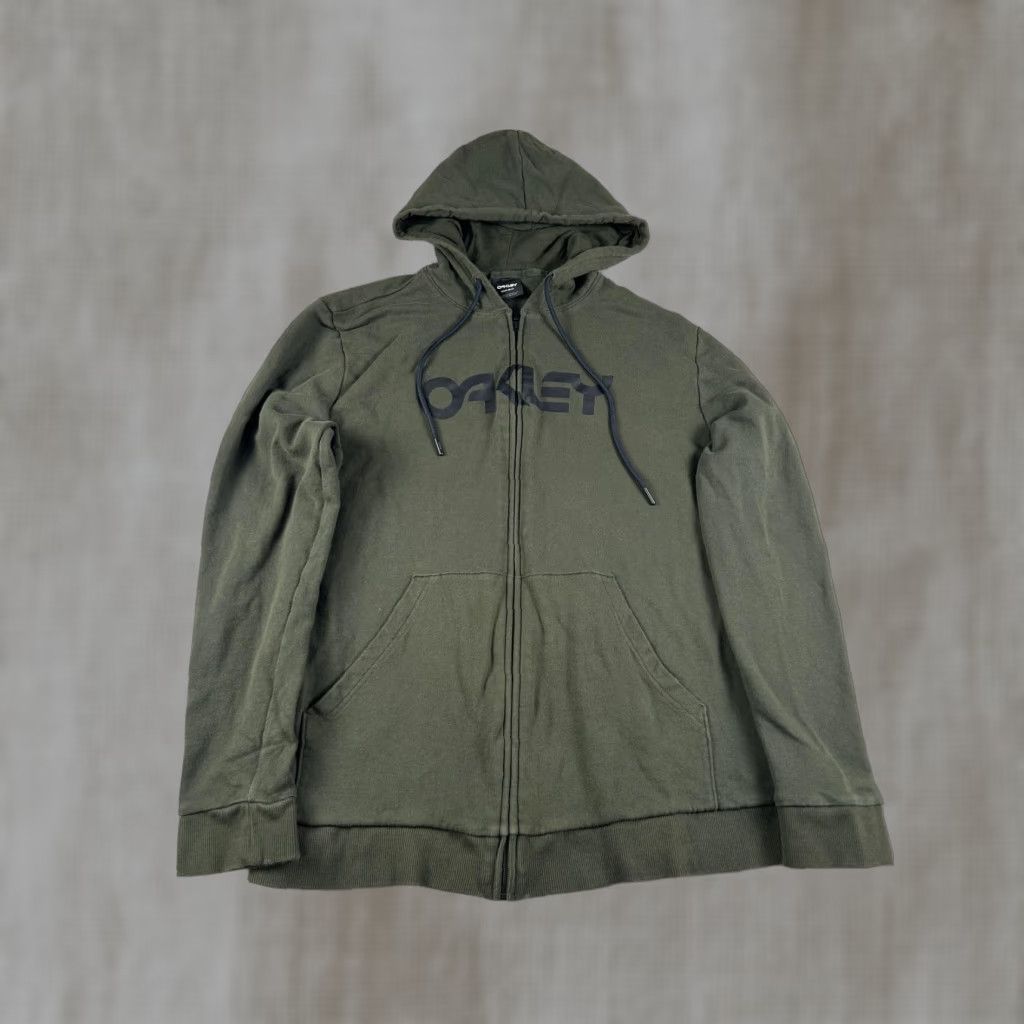 Oakley Oakley Hoodie Mens L Olive Green Full Zip Sweatshirt Logo Regular Fit Size US L / EU 52-54 / 3 - 1 Thumbnail
