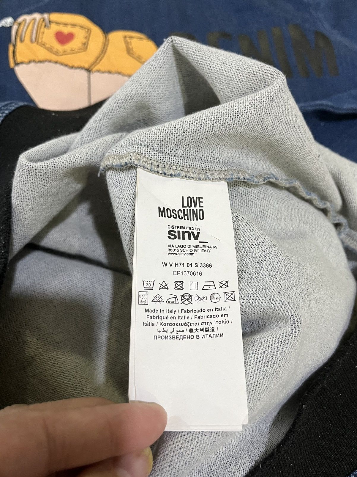Love Moschino Love Moschino Denim Blue Cotton Long Sweater Dress Size XS / US 0-2 / IT 36-38 - 9 Thumbnail
