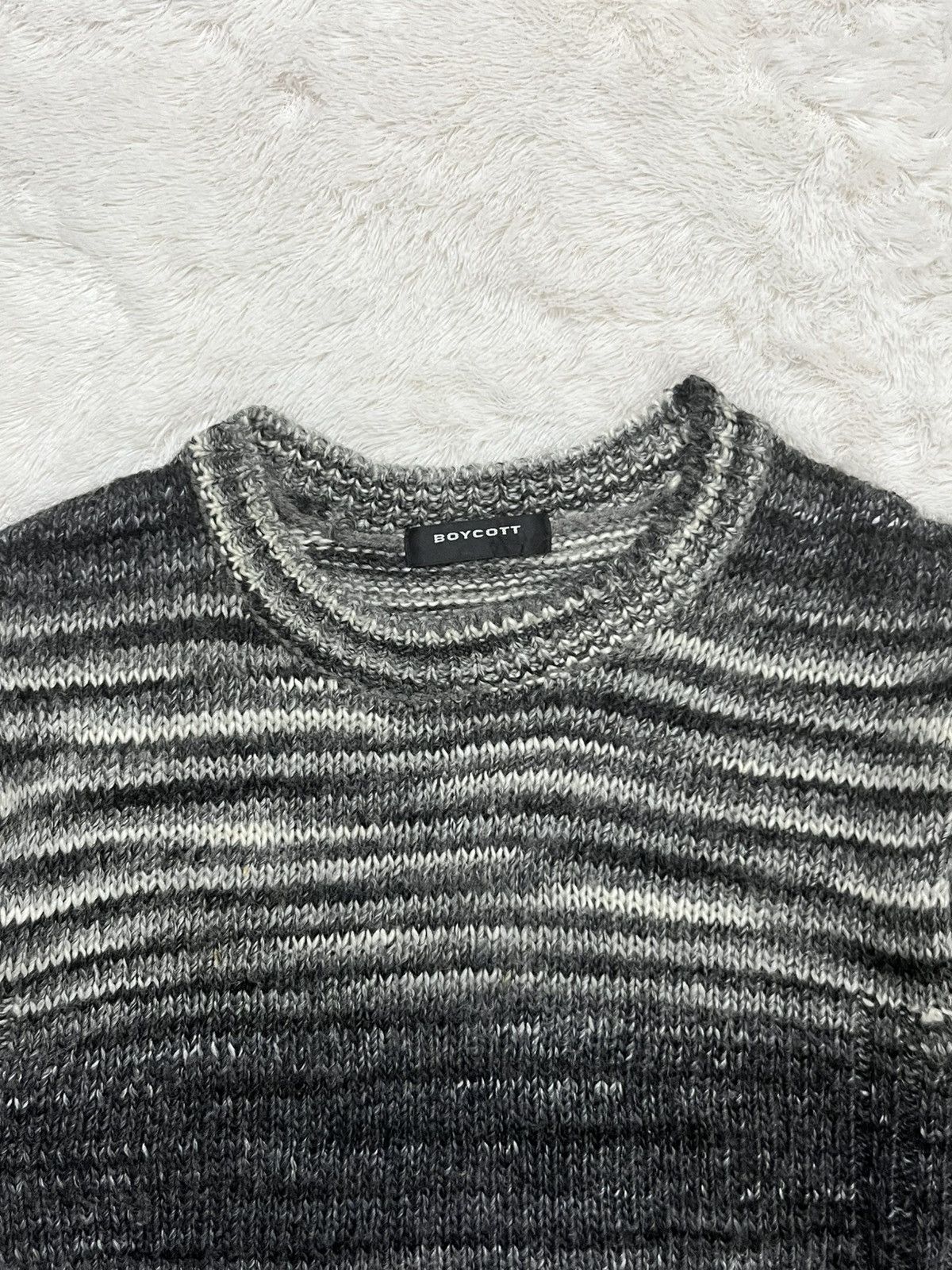 Boycott BOYCOTT Japanese Grunge Marl Border Knit Sweater Size US S / EU 44-46 / 1 - 2 Thumbnail