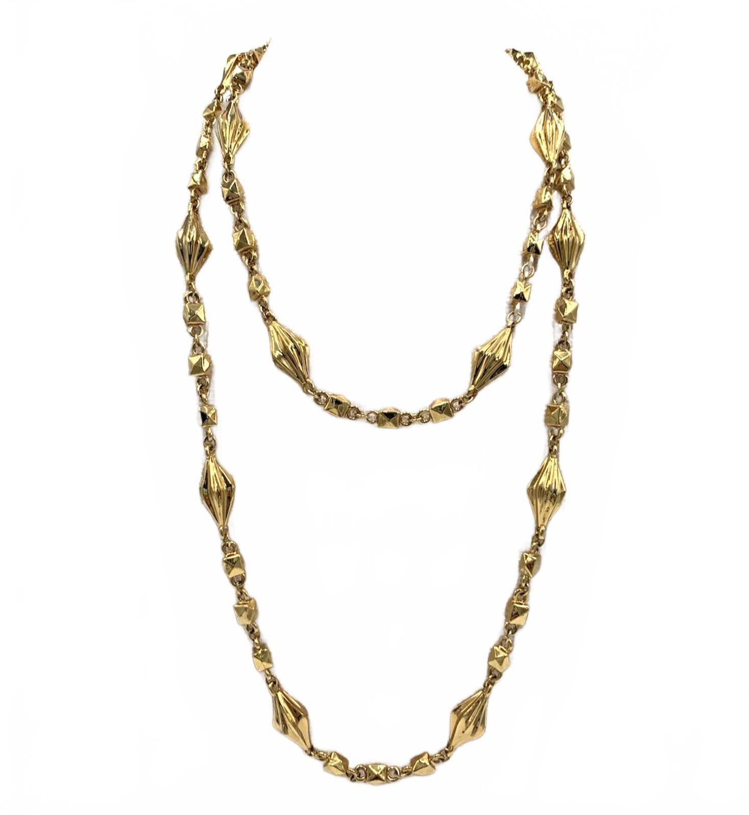 Other St John Designer Faceted Goldtone Diamond Stud Link Necklace Size ONE SIZE - 2 Thumbnail
