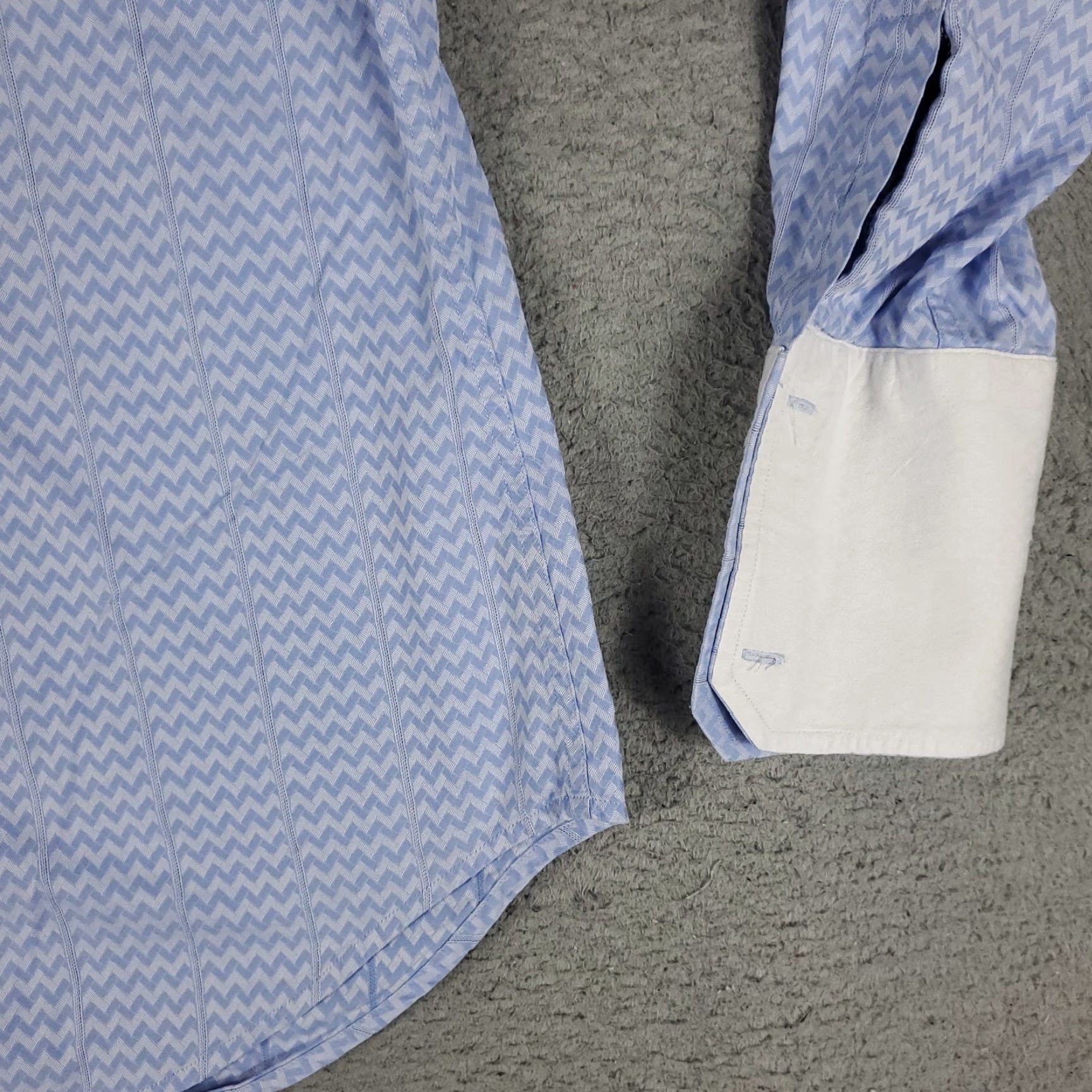 Robert Graham Robert Graham Shirt Mens XL Blue Button-Up Long Sleeve French Cuff Size US XL / EU 56 / 4 - 4 Thumbnail