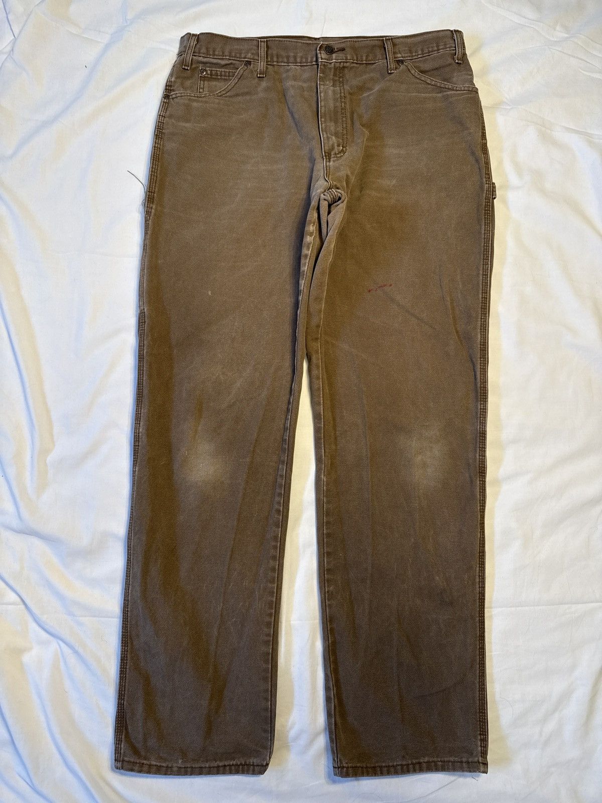 Dickies Vintage 90s Dickies Faded Brown Carpenter Work Pants Size US 36 / EU 52 - 2 Thumbnail