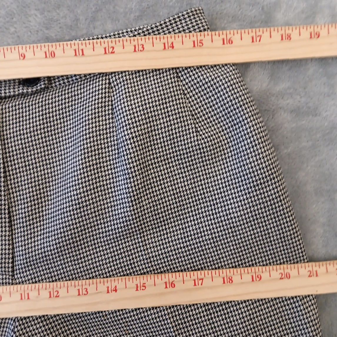 Vintage Harve Benard Dress Pants Womens Size 10 Black Houndstooth Wool Pleated Lined Size 32" / US 10 / IT 46 - 2 Thumbnail