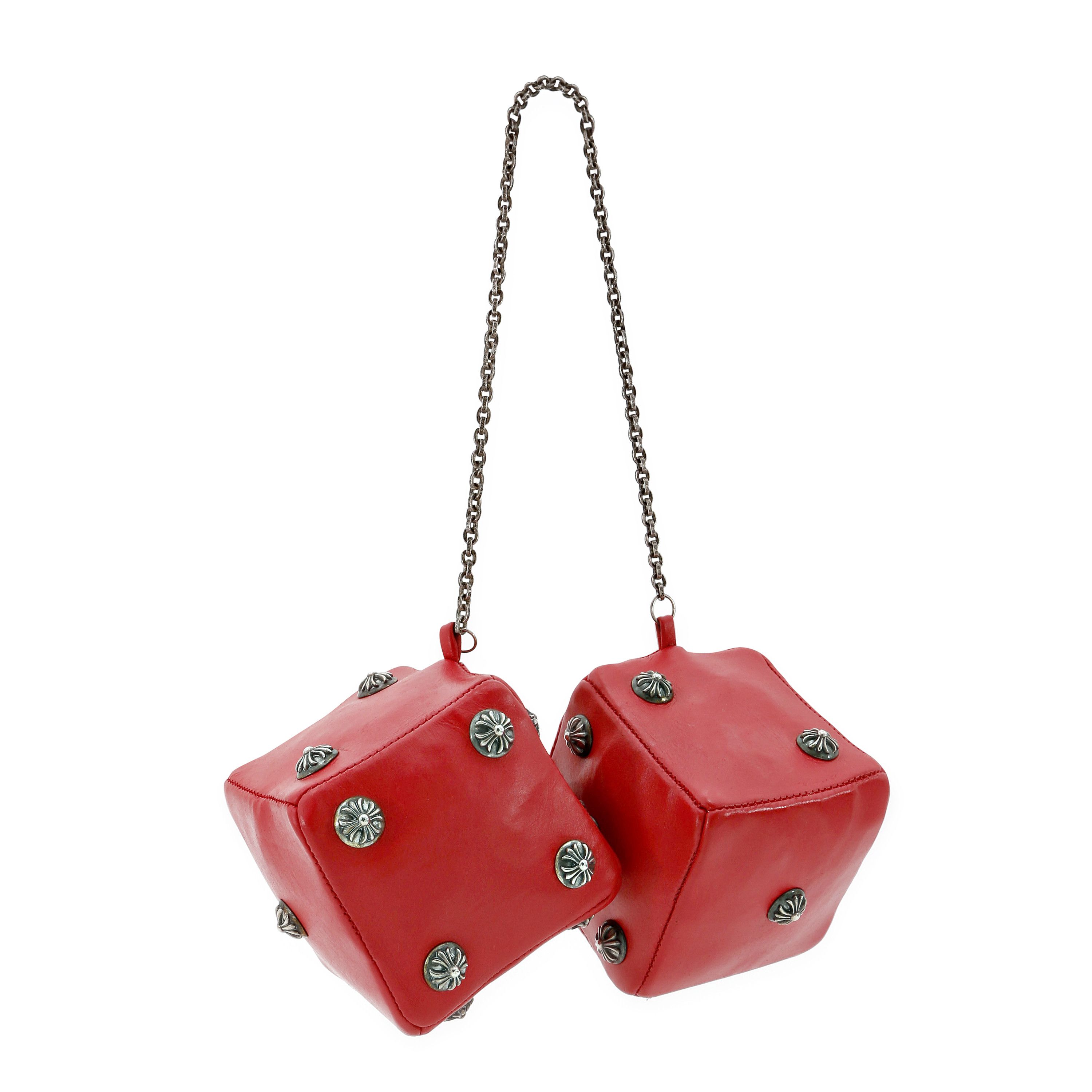 Chrome Hearts Red Leather Dashboard Dice Size ONE SIZE - 3 Thumbnail