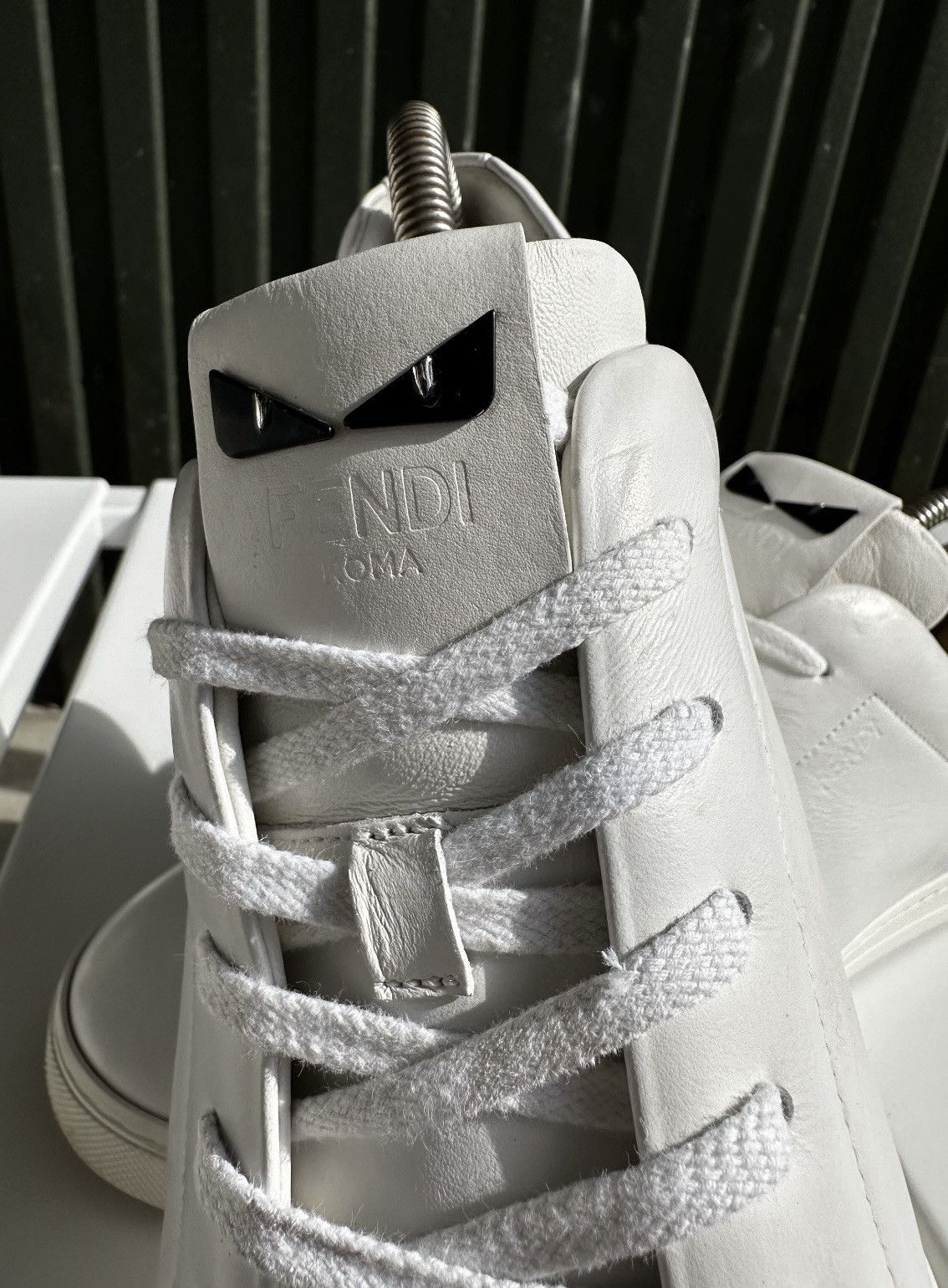Fendi Fendi White Leather Sneakers Size US 8 / EU 41 - 3 Thumbnail