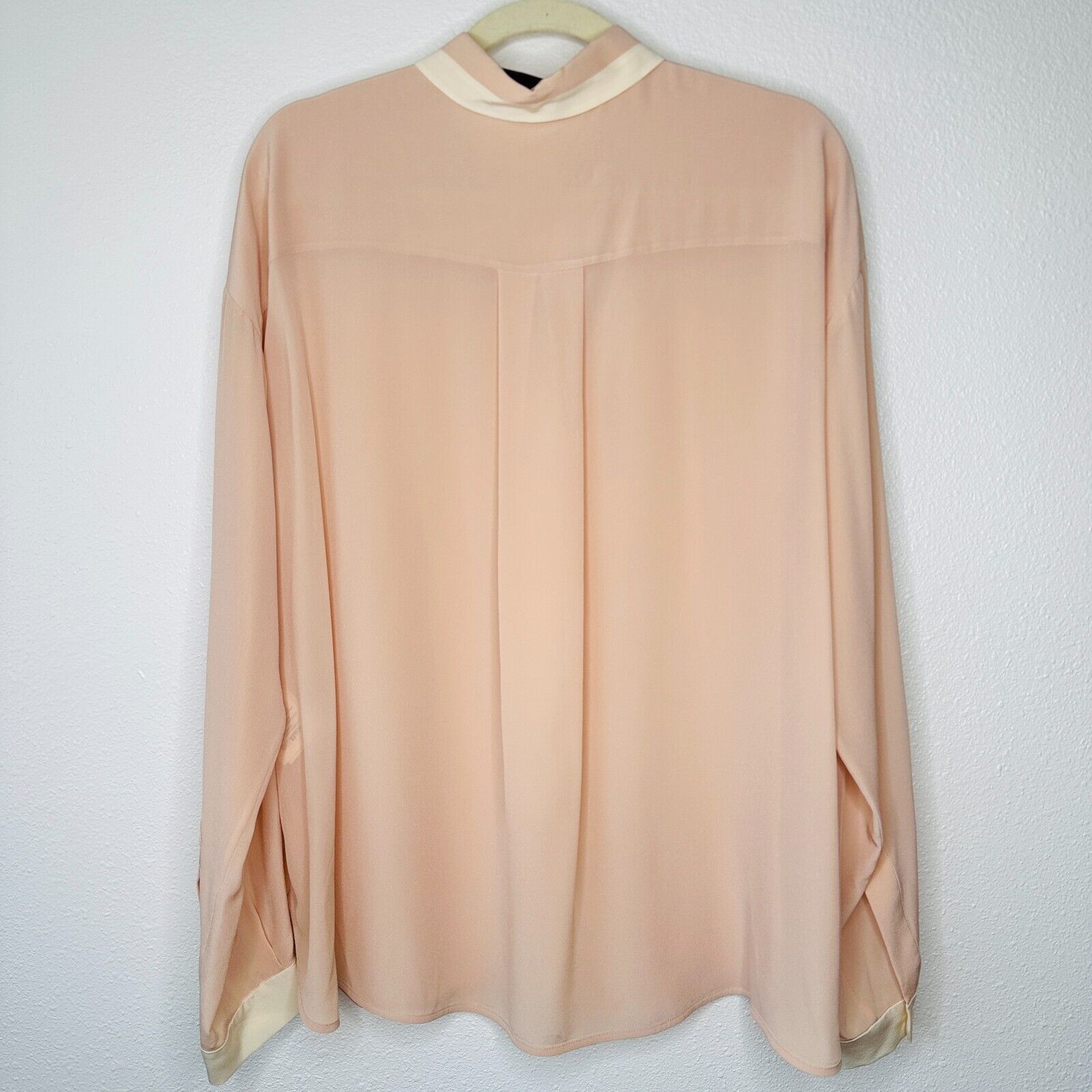 Stella McCartney Stella McCartney Peach Silk Blouse Cream Collar Button 42 Size XL / US 12-14 / IT 48-50 - 4 Thumbnail