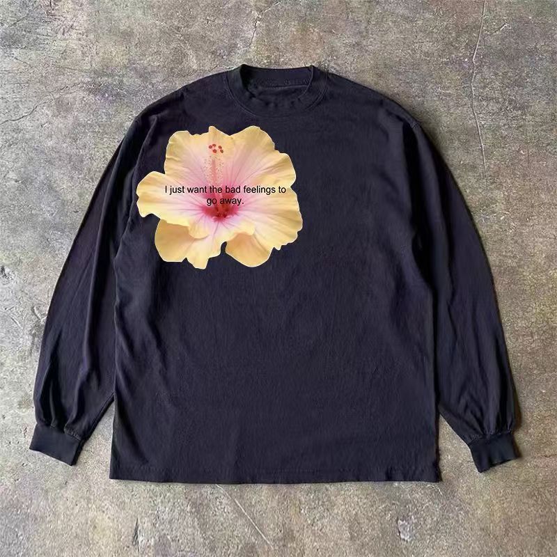Japanese Brand Black casual retro floral print long-sleeved t-shirt Size US M / EU 48-50 / 2 - 1 Thumbnail