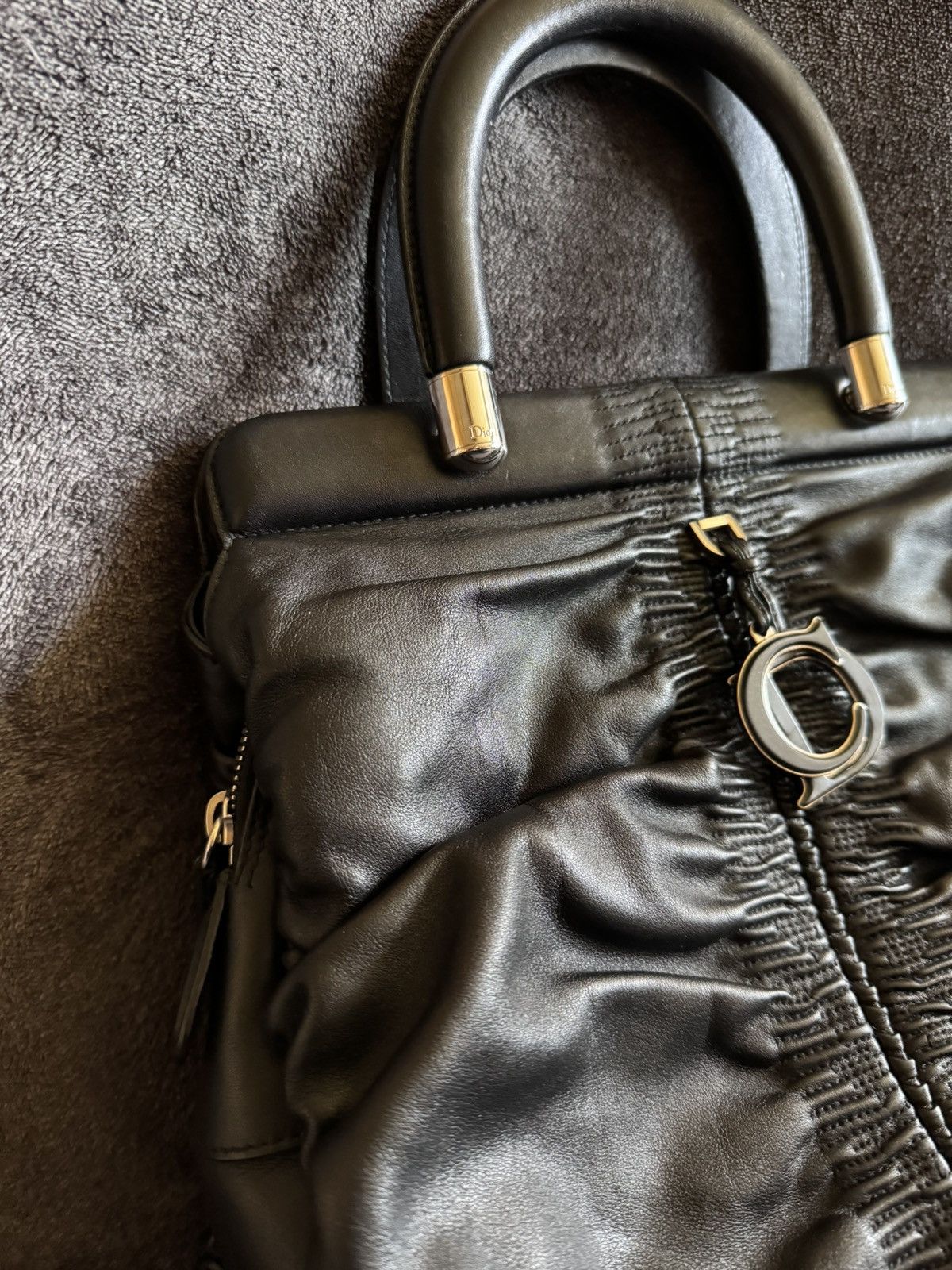 Dior Dior Karenina Black Leather HandBag Size ONE SIZE - 2 Thumbnail