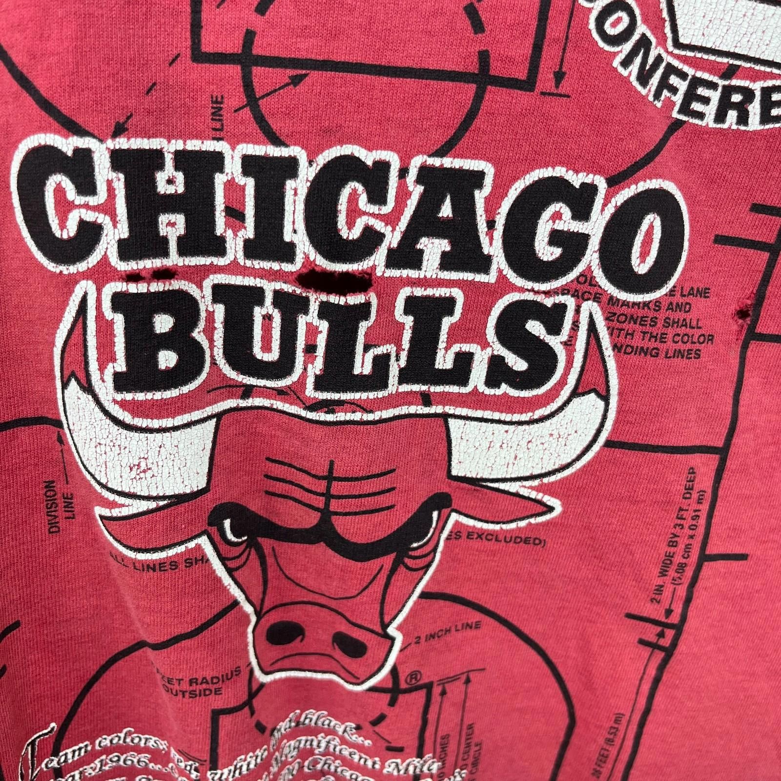 Other Vintage 90s Chicago Bulls Nutmeg T Shirt Youth Large Size ONE SIZE - 5 Thumbnail
