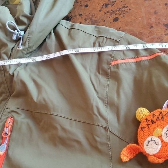 Vintage Lands' End Cinchable Hooded Army Green/Orange Zip Pockets Sz Size US M / EU 48-50 / 2 - 15 Thumbnail