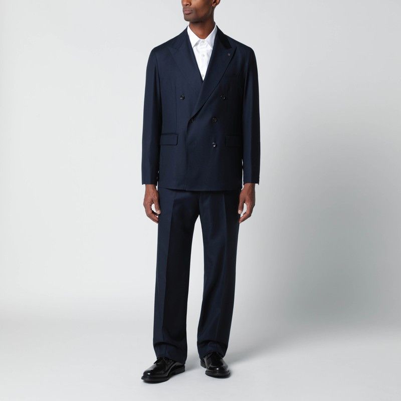 Tagliatore Tagliatore Blue Wool Double-Breasted Suit Size US M / EU 48-50 / 2 - 1 Thumbnail