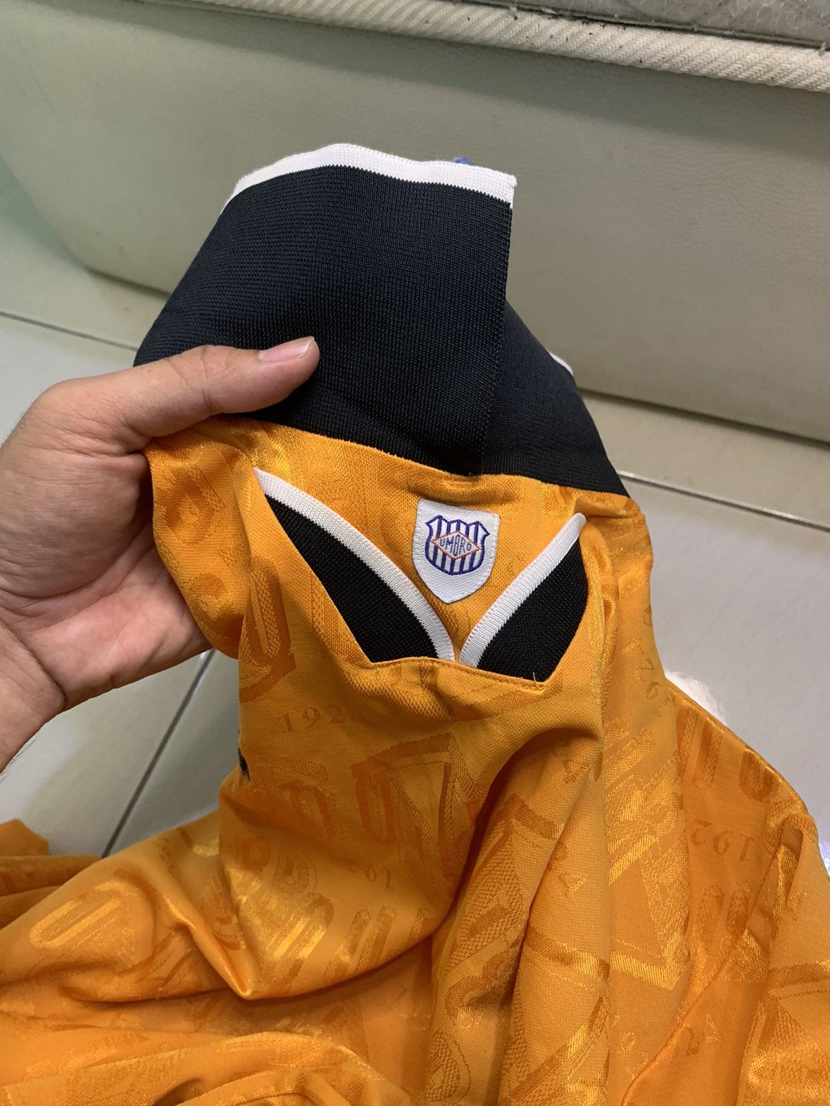 Umbro × Vintage Vintage Umbro Orange Jersey with Retro Design (1924 pattern) Size US L / EU 52-54 / 3 - 4 Thumbnail