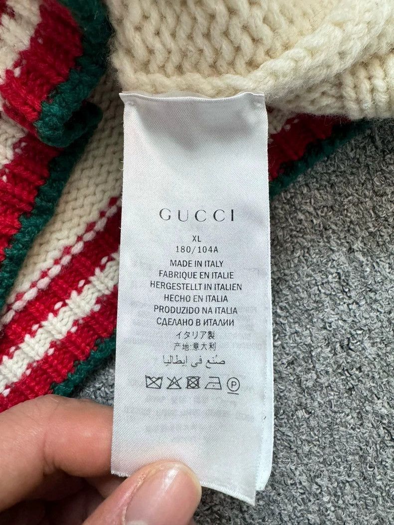 Gucci Gucci White Red Green Knit Cardigan-2506 Size US XL / EU 56 / 4 - 5 Thumbnail