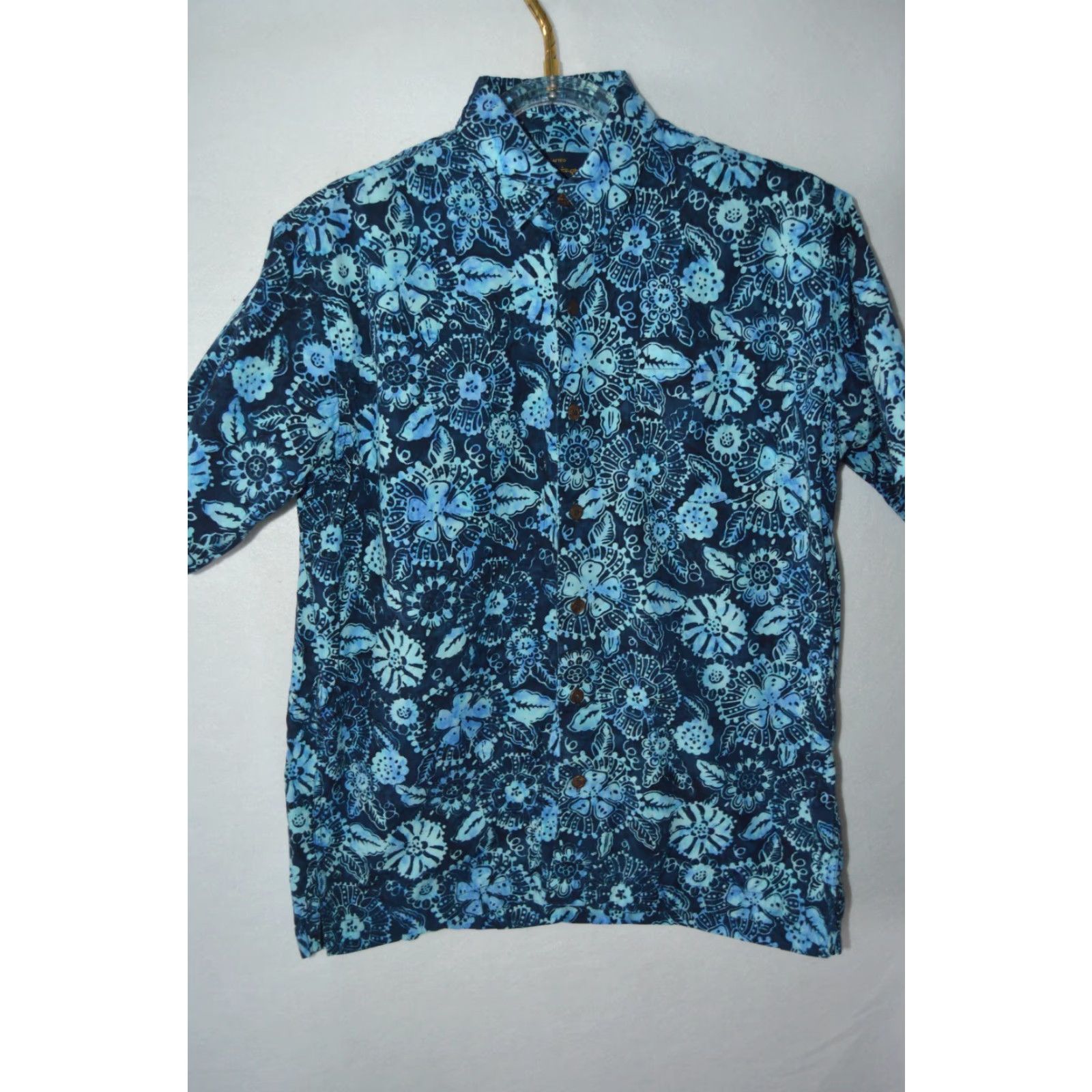 Vintage Pete Huntington Bali Hawaiian Shirt Men’s M Blue Floral Short Sleeve Button Up Size US M / EU 48-50 / 2 - 2 Thumbnail