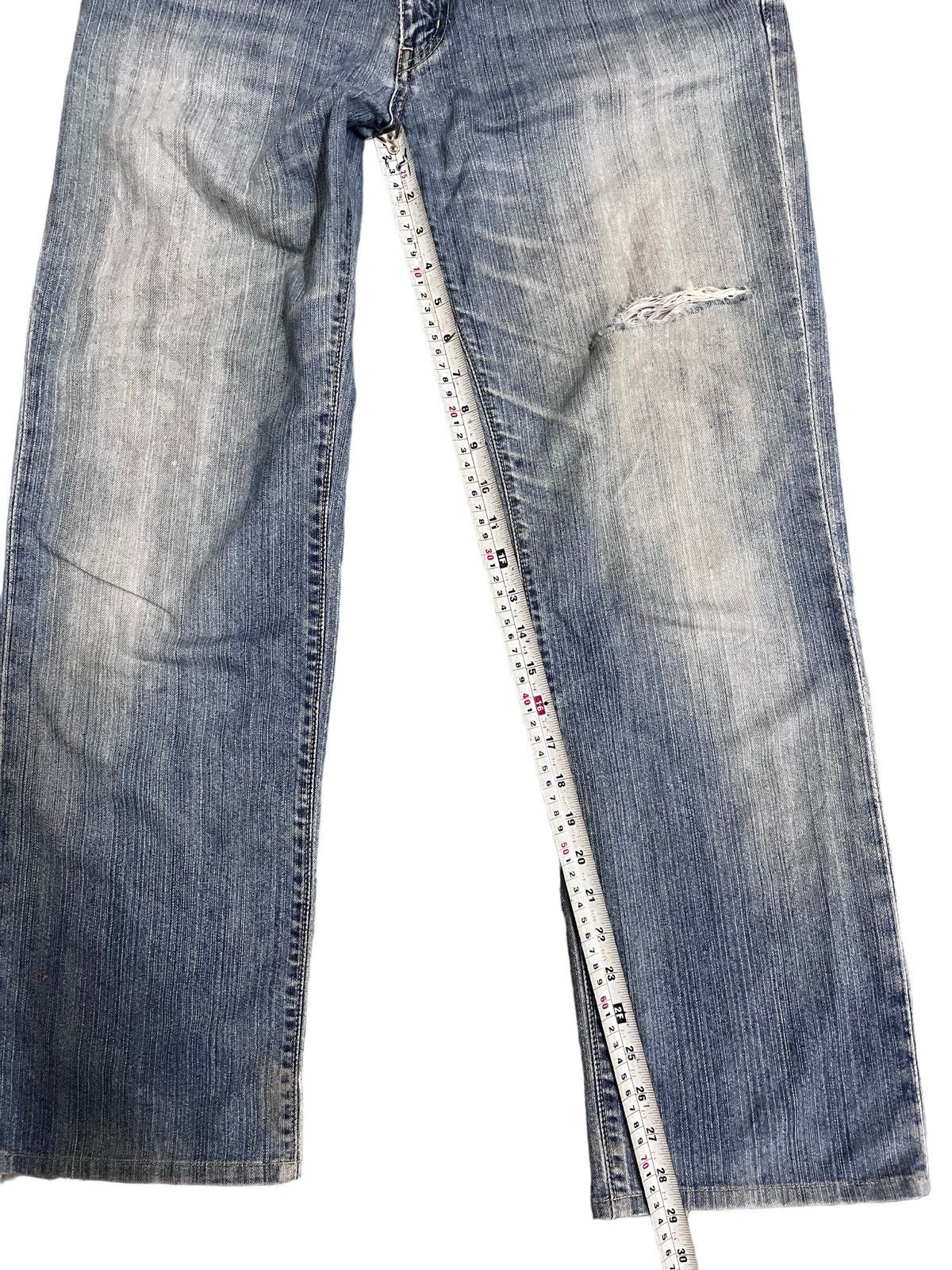 Jun Takahashi Vintage 90’s Uniqlo Baggy Distressed Style Denim Size US 33 - 8 Thumbnail