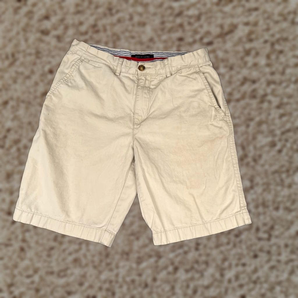 Tommy Hilfiger Tommy Hilfiger Shorts Mens 32 Beige Chino 100% Cotton Twill Golf Zip Fly 34x10 Size US 32 / EU 48 - 1 Thumbnail