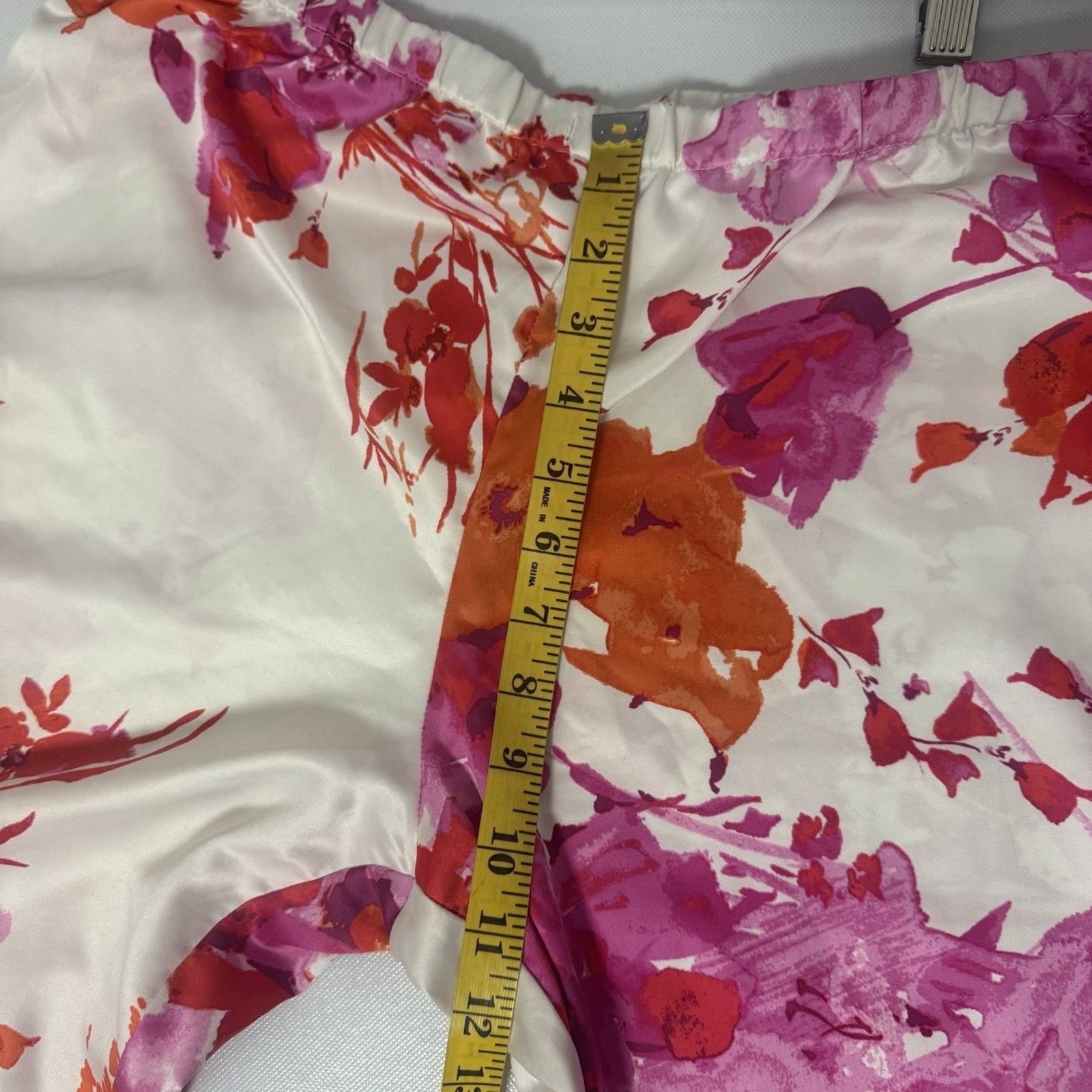 Other Natori Peony Satin Pajamas Set Pink Orange Floral Lounge Size ONE SIZE - 8 Thumbnail