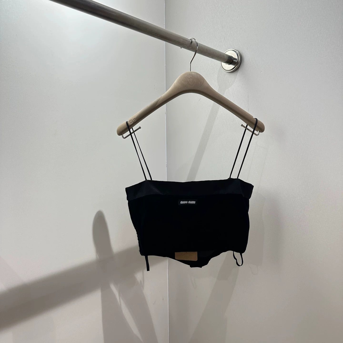 Miu Miu MIU MIU Bow Velvet Logo Camisole Size 38 Viscose Size XS / US 0-2 / IT 36-38 - 2 Thumbnail