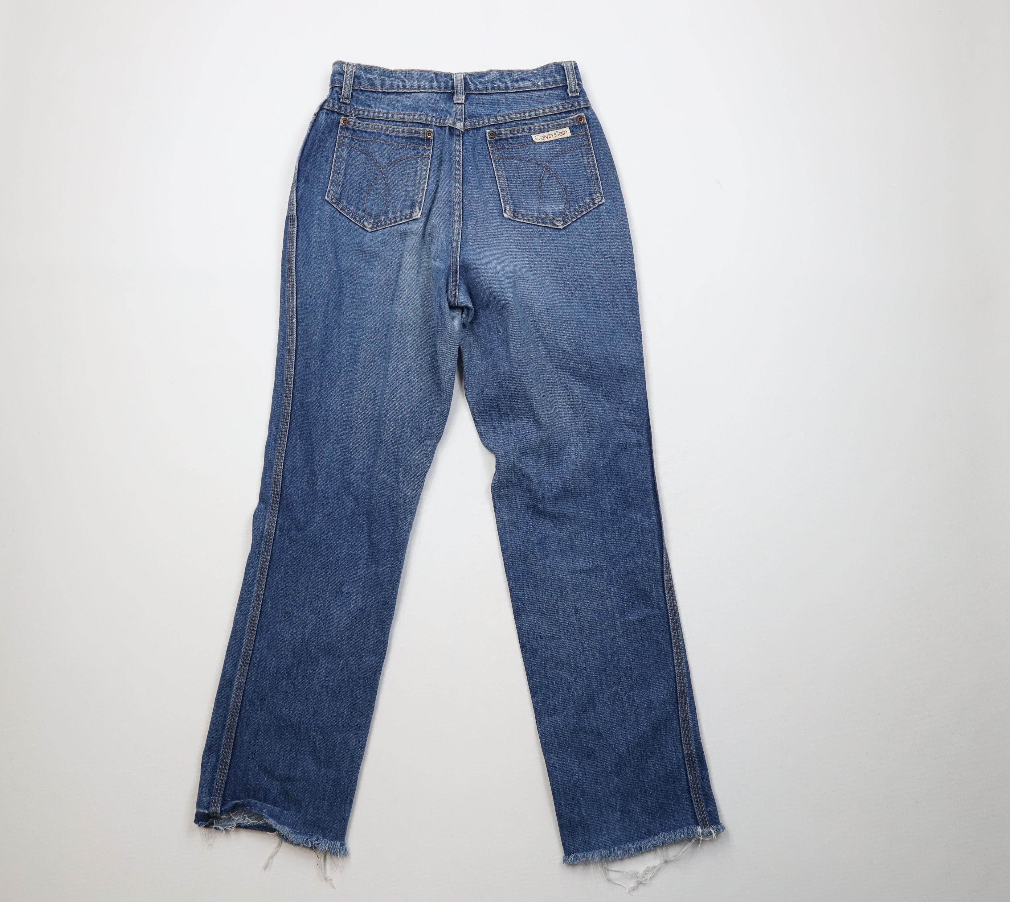 Calvin Klein Vintage 80s Calvin Klein Unhemmed Relaxed Fit Jeans Blue USA Size 32" / US 10 / IT 46 - 12 Thumbnail