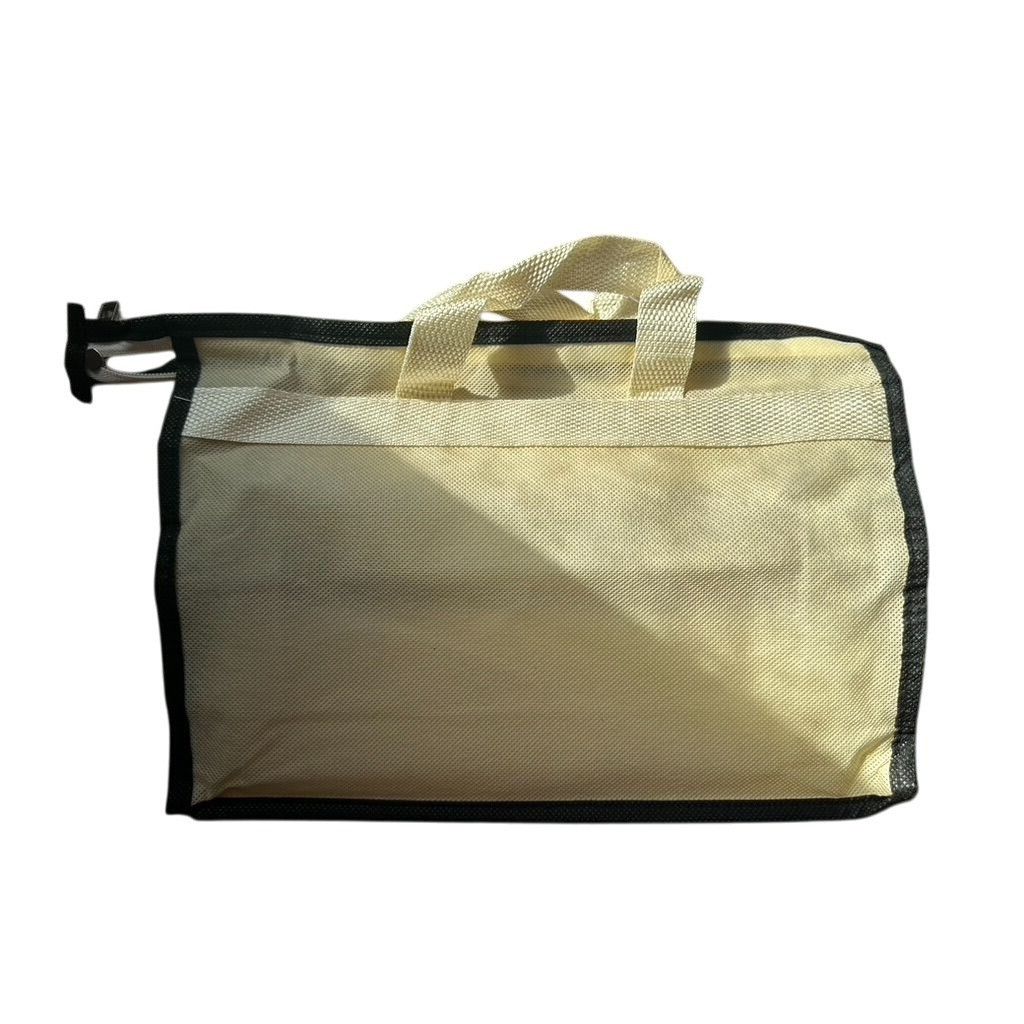 Other New Handbag with Handles and Zipper (Cream and Black Color) Size ONE SIZE - 4 Thumbnail