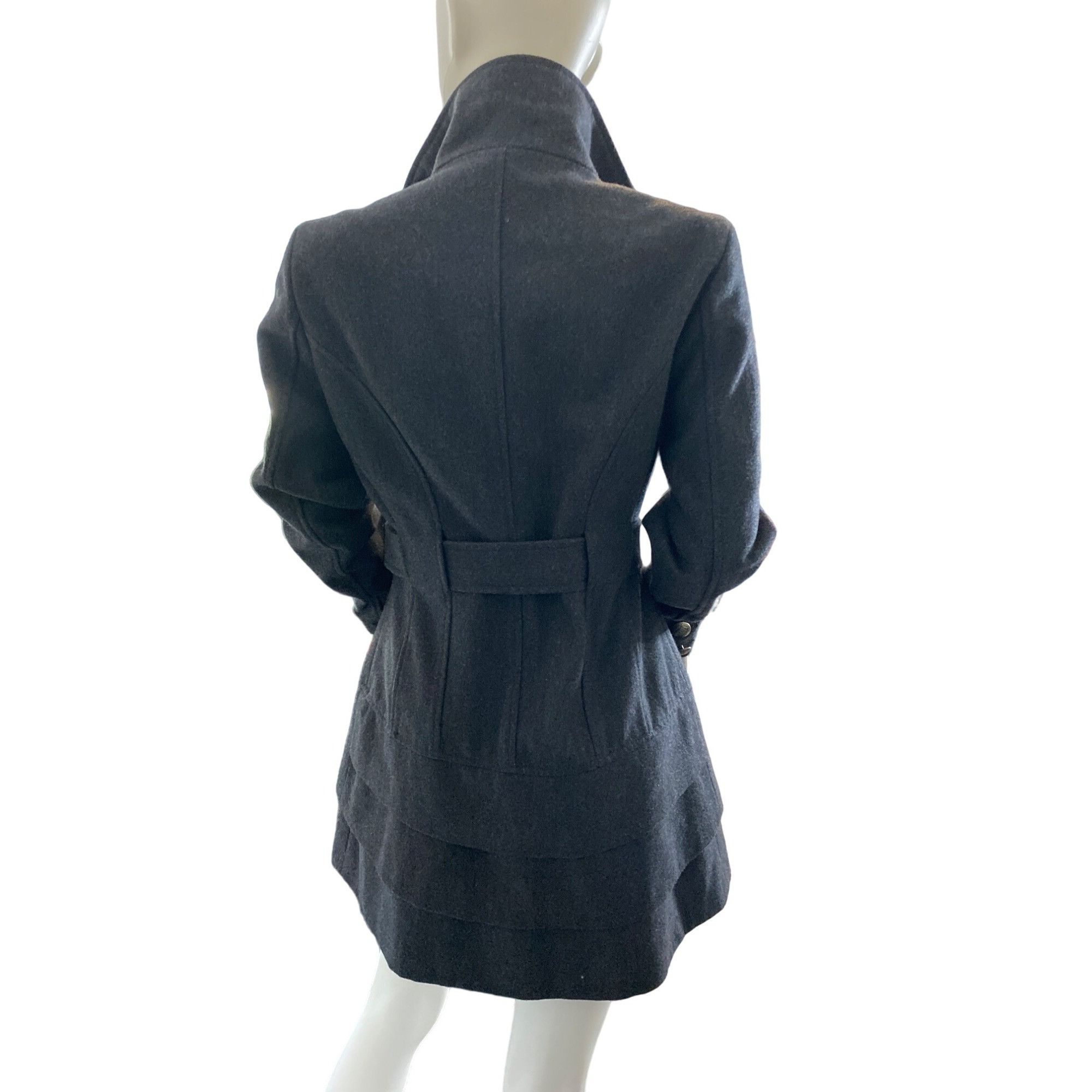 Vintage MARVIN RICHARDS NEW YORK WOMENS GRAY WOOL MILITARY STYLE COA Size S / US 4 / IT 40 - 3 Thumbnail