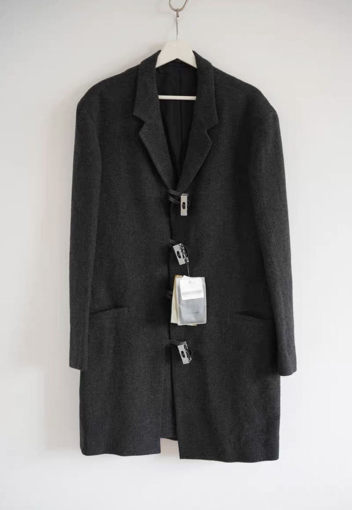 Yohji Yamamoto Yohji Yamamoto 20AW Silver Button Leather Knot Blazer K4 Size US L / EU 52-54 / 3 - 1 Thumbnail