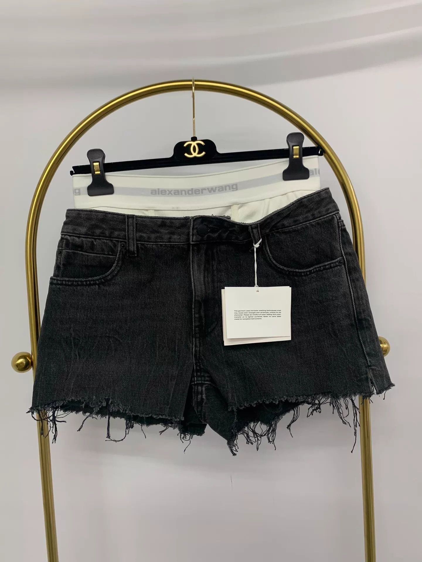 Alexander Wang Alexander Wang black layered denim shorts 27 Size 27" / US 4 / IT 40 - 1 Thumbnail