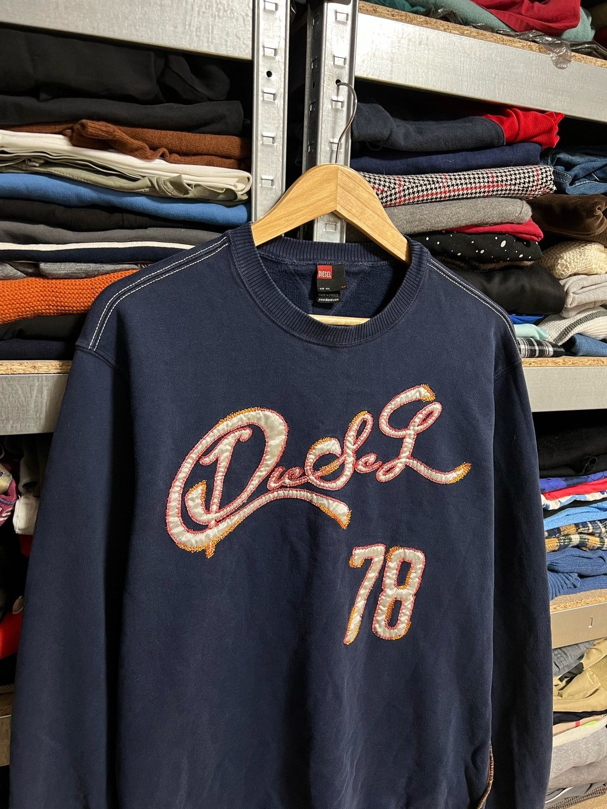 Diesel Vintage Diesel Sweatshirt Big Logo Pullover Long Sleeve XXL Size US XXL / EU 58 / 5 - 2 Thumbnail